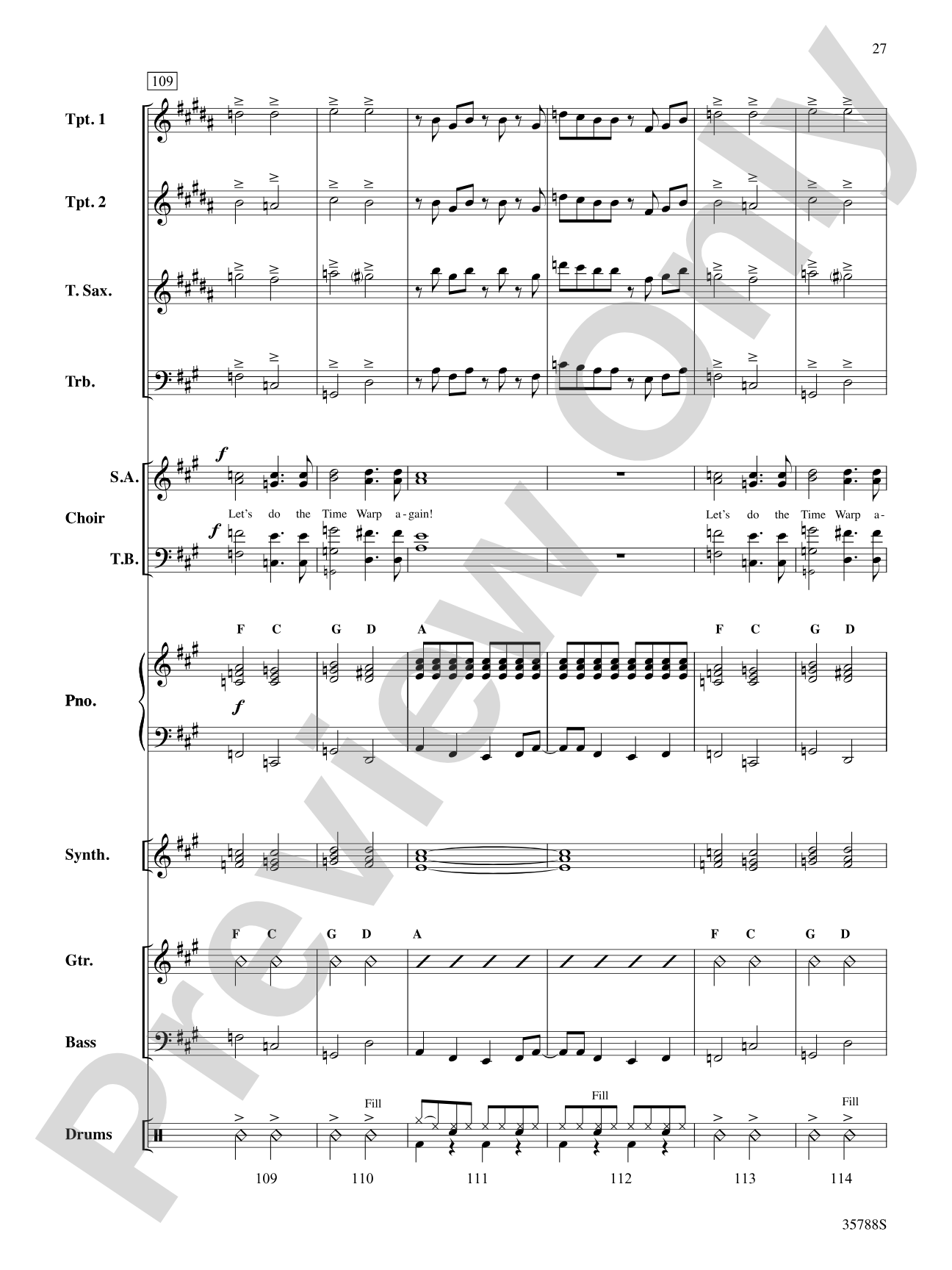 The Time Warp (from The Rocky Horror Picture Show): Choral SoundPax