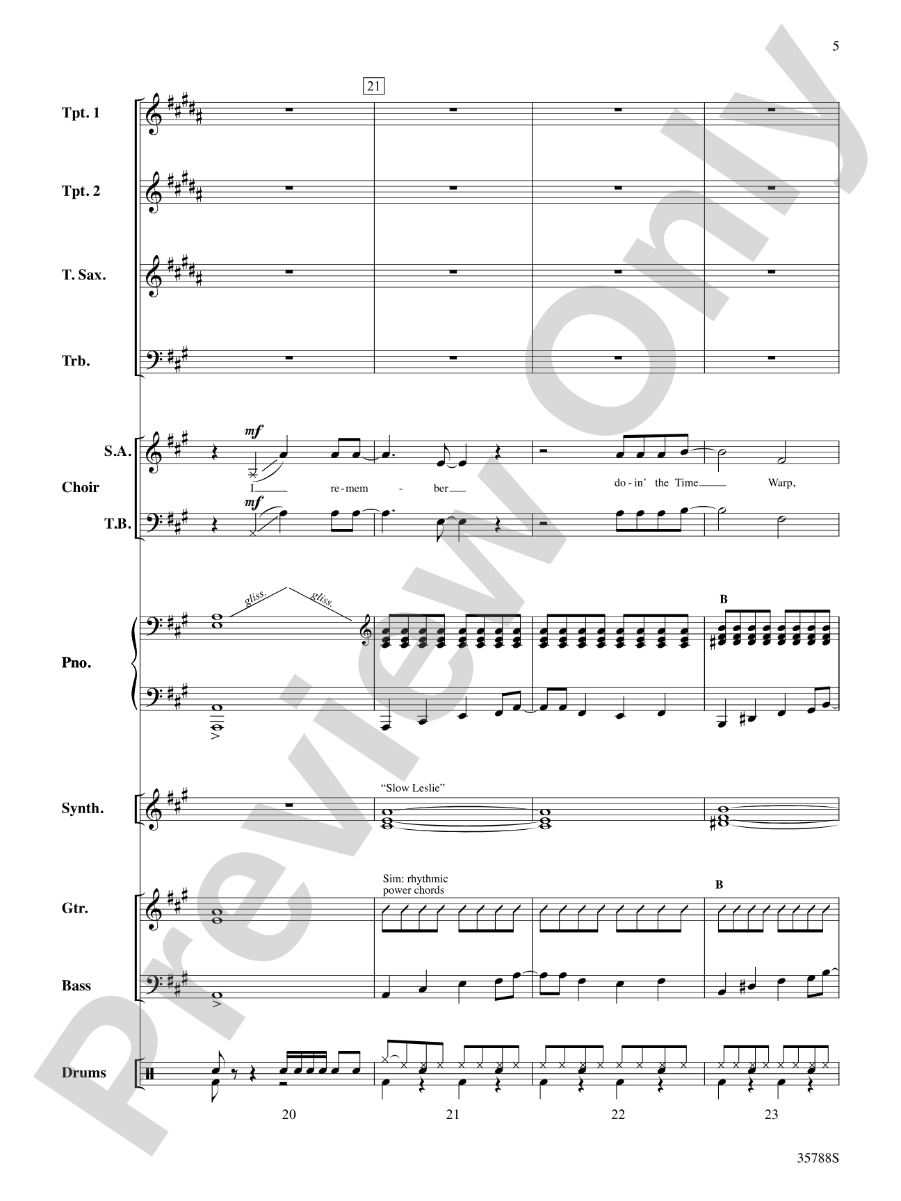 The Time Warp (from The Rocky Horror Picture Show): Choral SoundPax