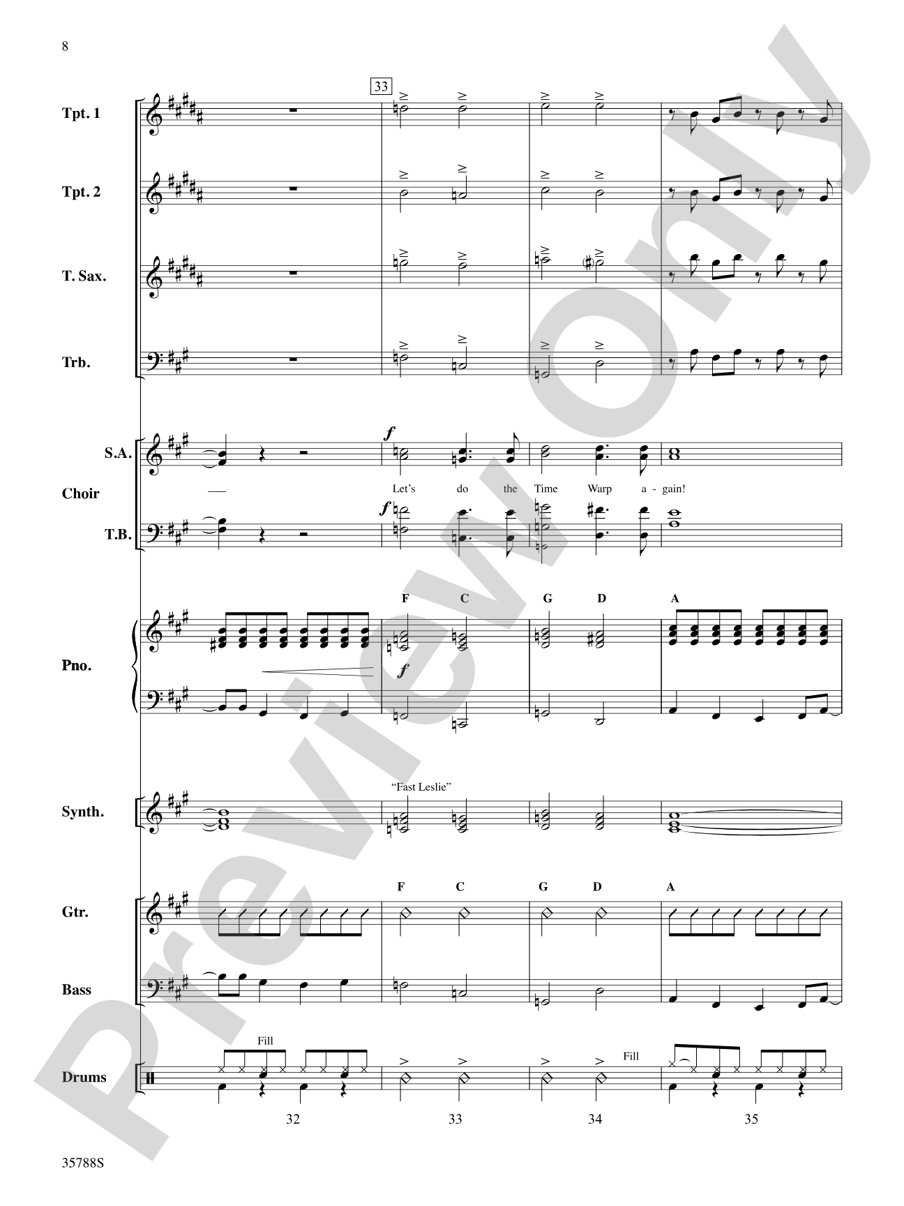 The Time Warp (from The Rocky Horror Picture Show): Choral SoundPax