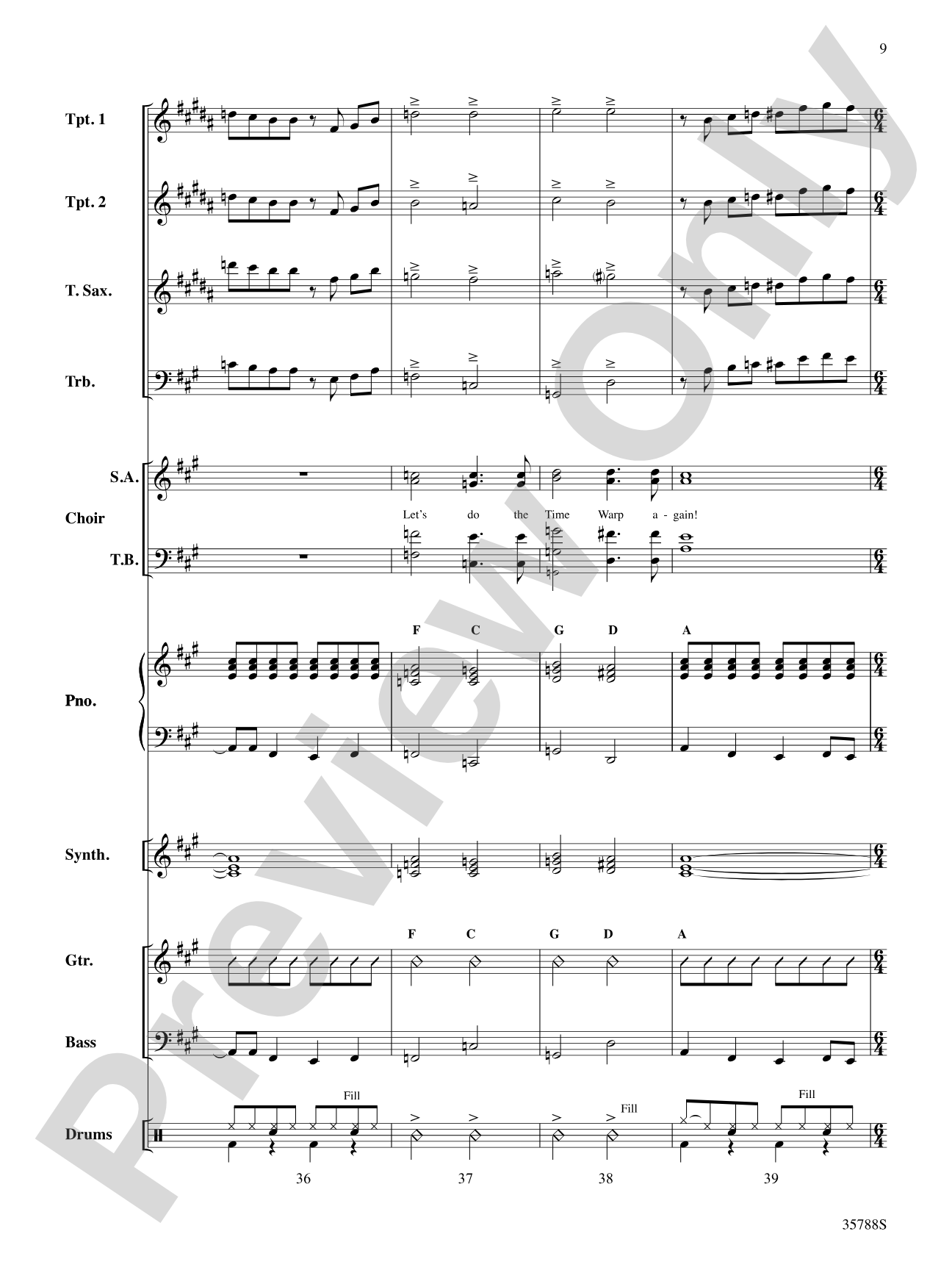 The Time Warp (from The Rocky Horror Picture Show): Choral SoundPax