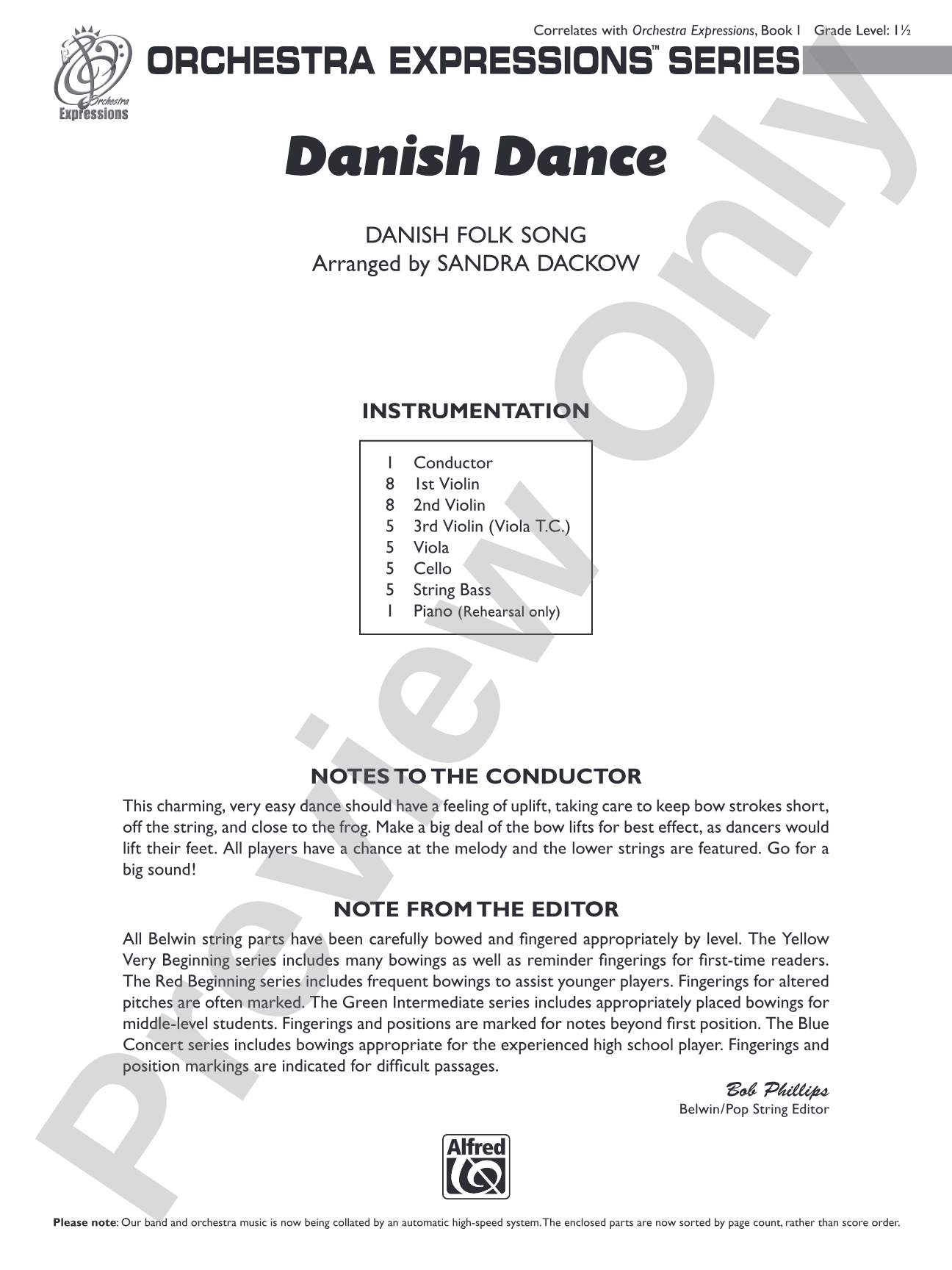 Danish Dance: String Orchestra Conductor Score & Parts
