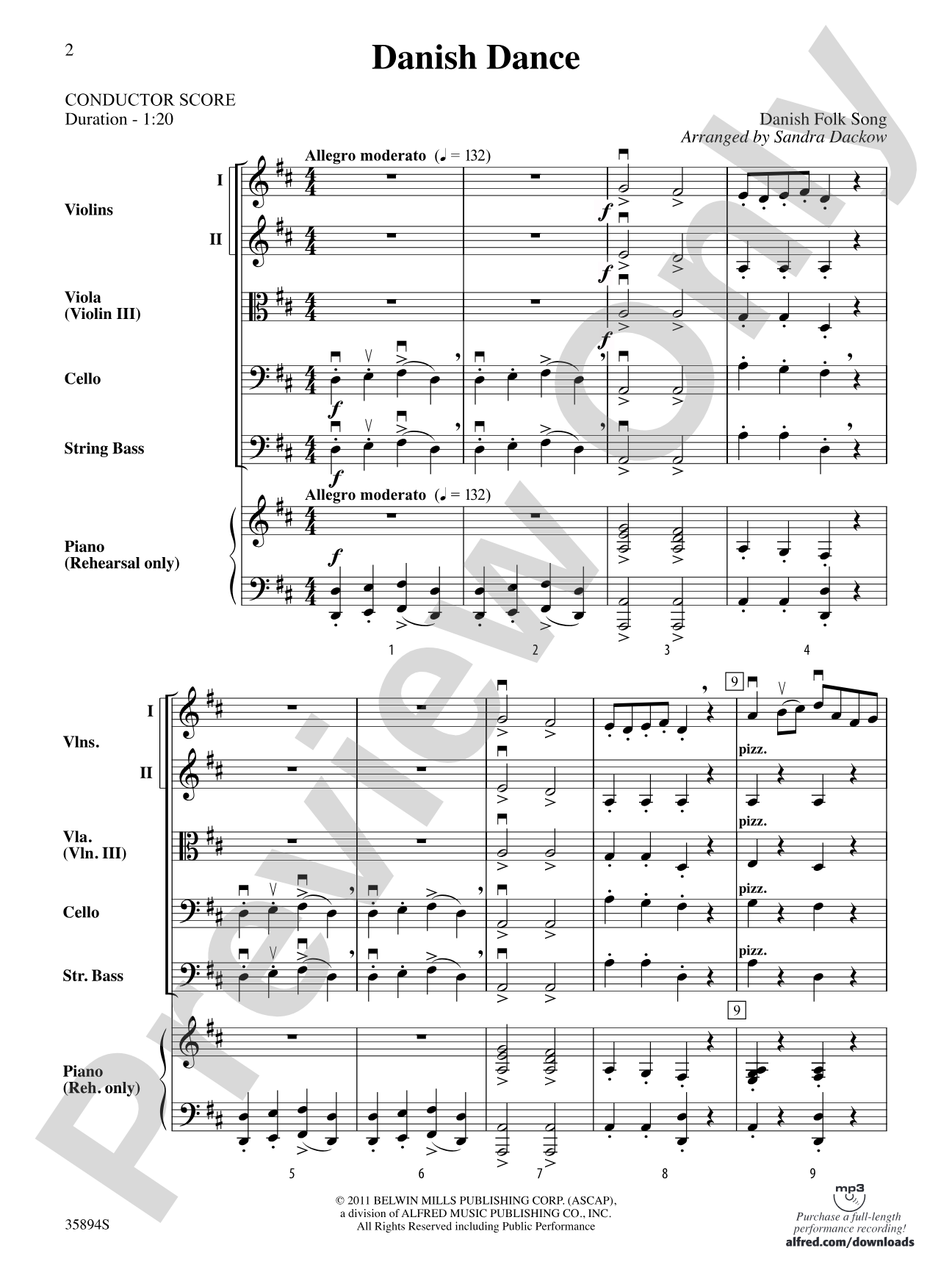 Danish Dance: String Orchestra Conductor Score & Parts