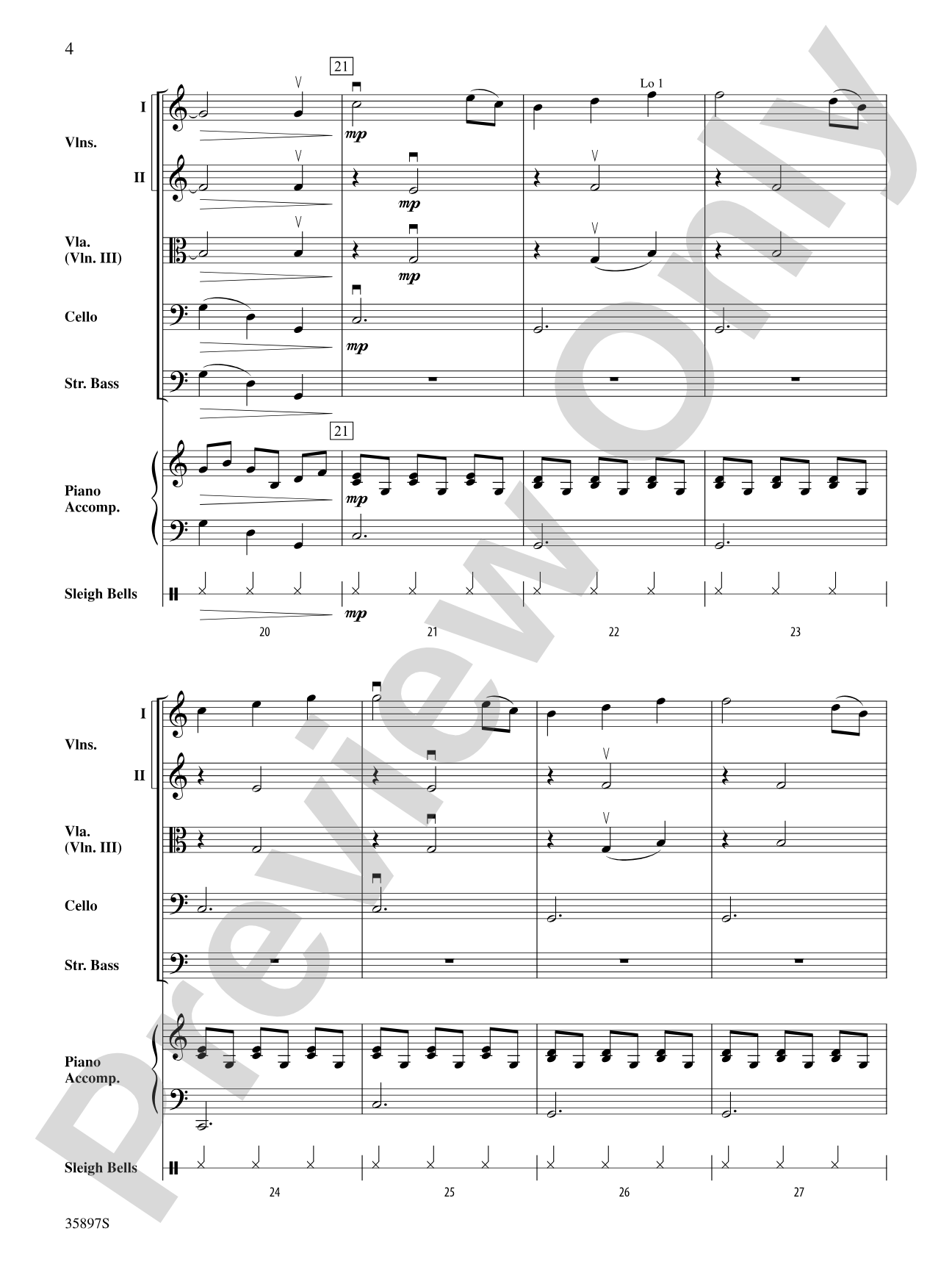 The Sleigh Ride (from Three German Dances, K. 605): String Orchestra Conductor Score & Parts
