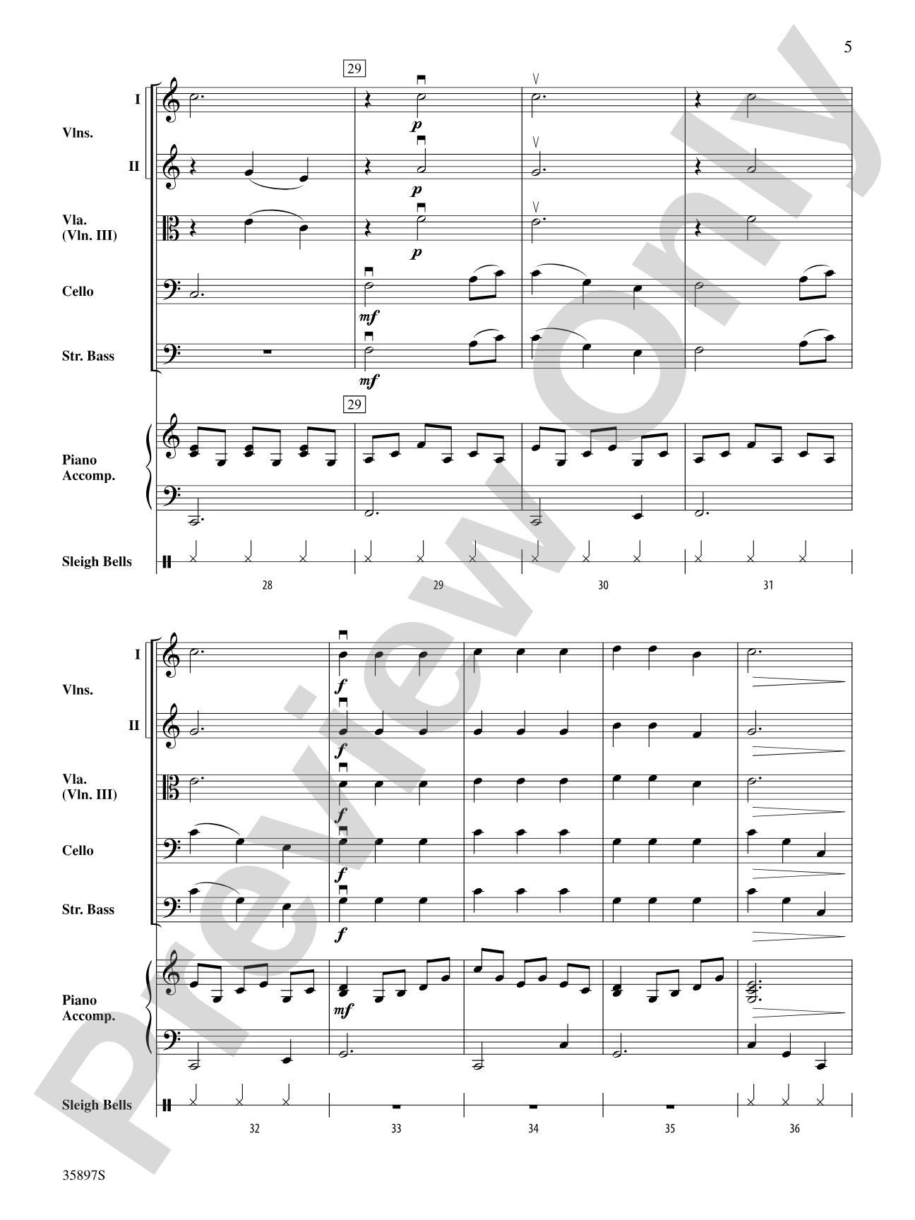 The Sleigh Ride (from Three German Dances, K. 605): String Orchestra Conductor Score & Parts