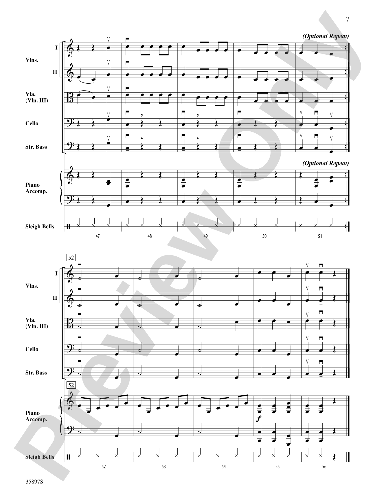 The Sleigh Ride (from Three German Dances, K. 605): String Orchestra Conductor Score & Parts