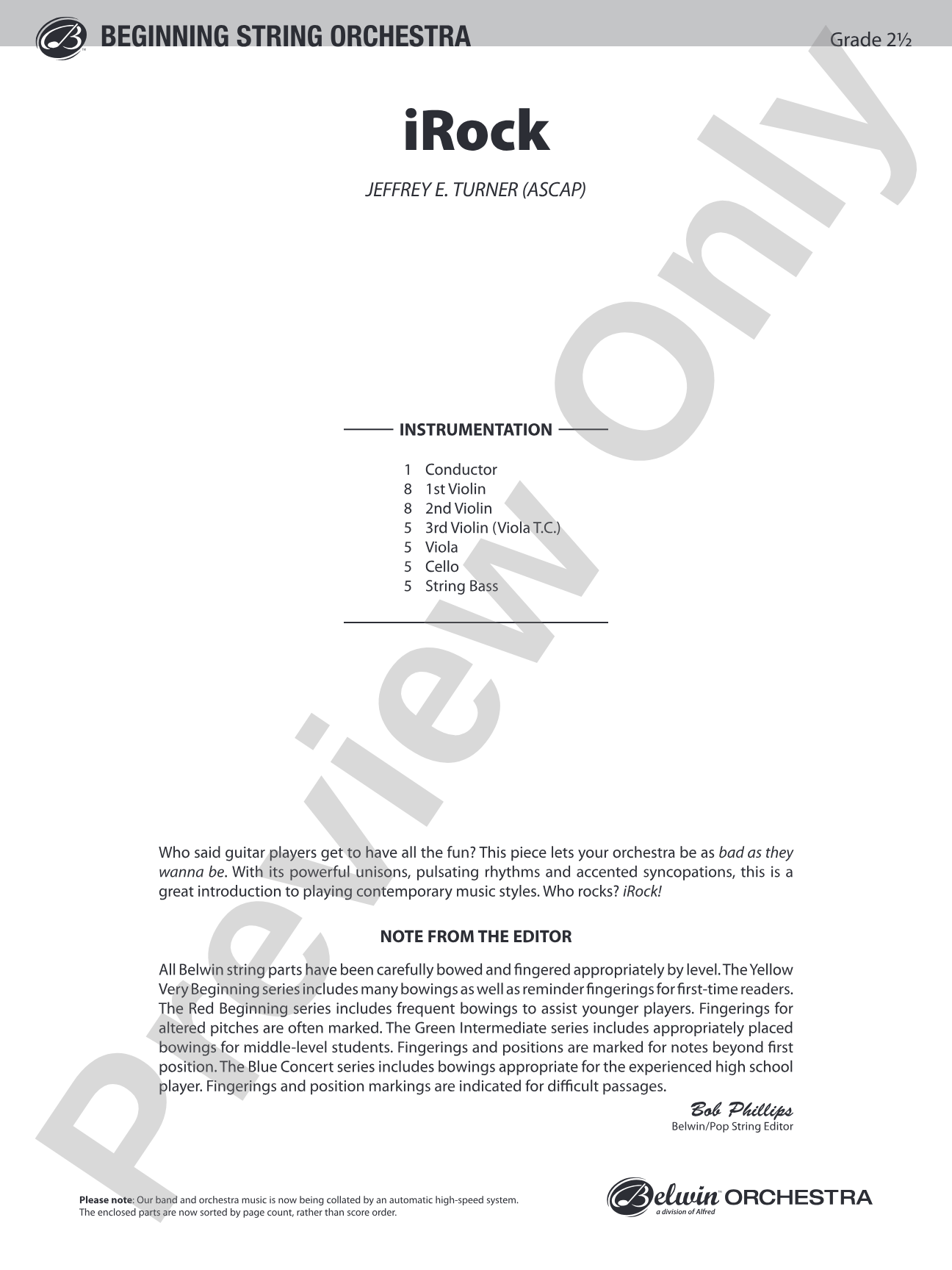 iRock: String Orchestra Conductor Score & Parts