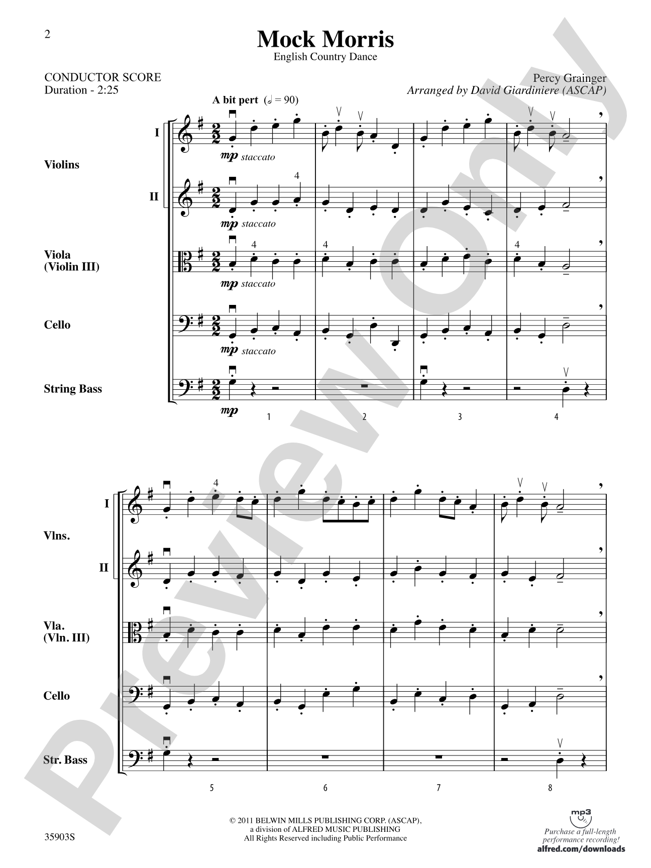 Mock Morris: String Orchestra Conductor Score & Parts
