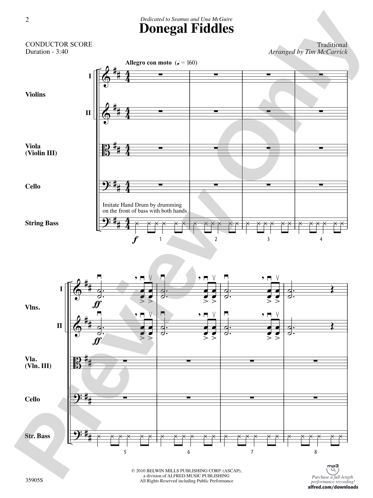 Donegal Fiddles: String Orchestra Conductor Score & Parts