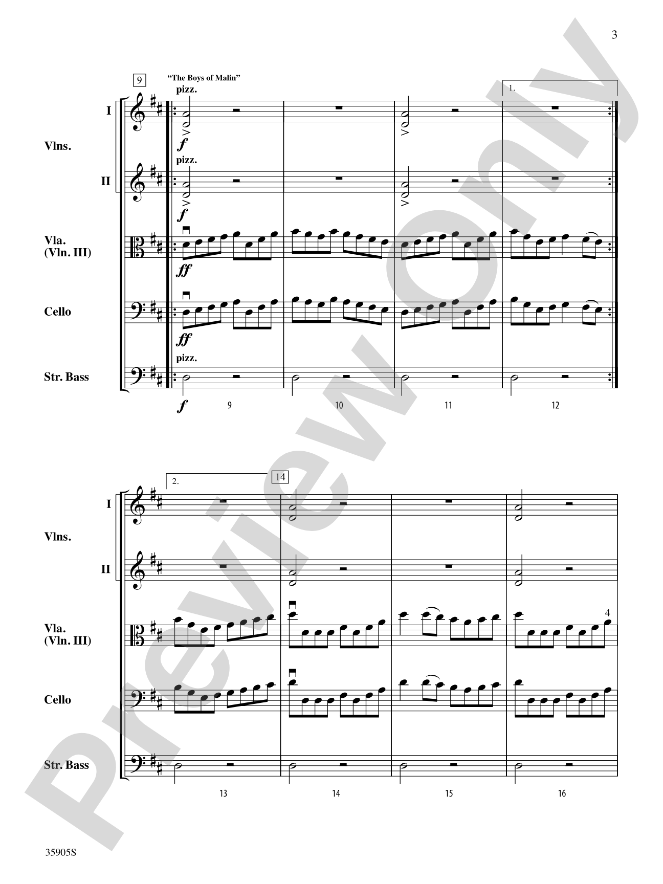 Donegal Fiddles: String Orchestra Conductor Score & Parts