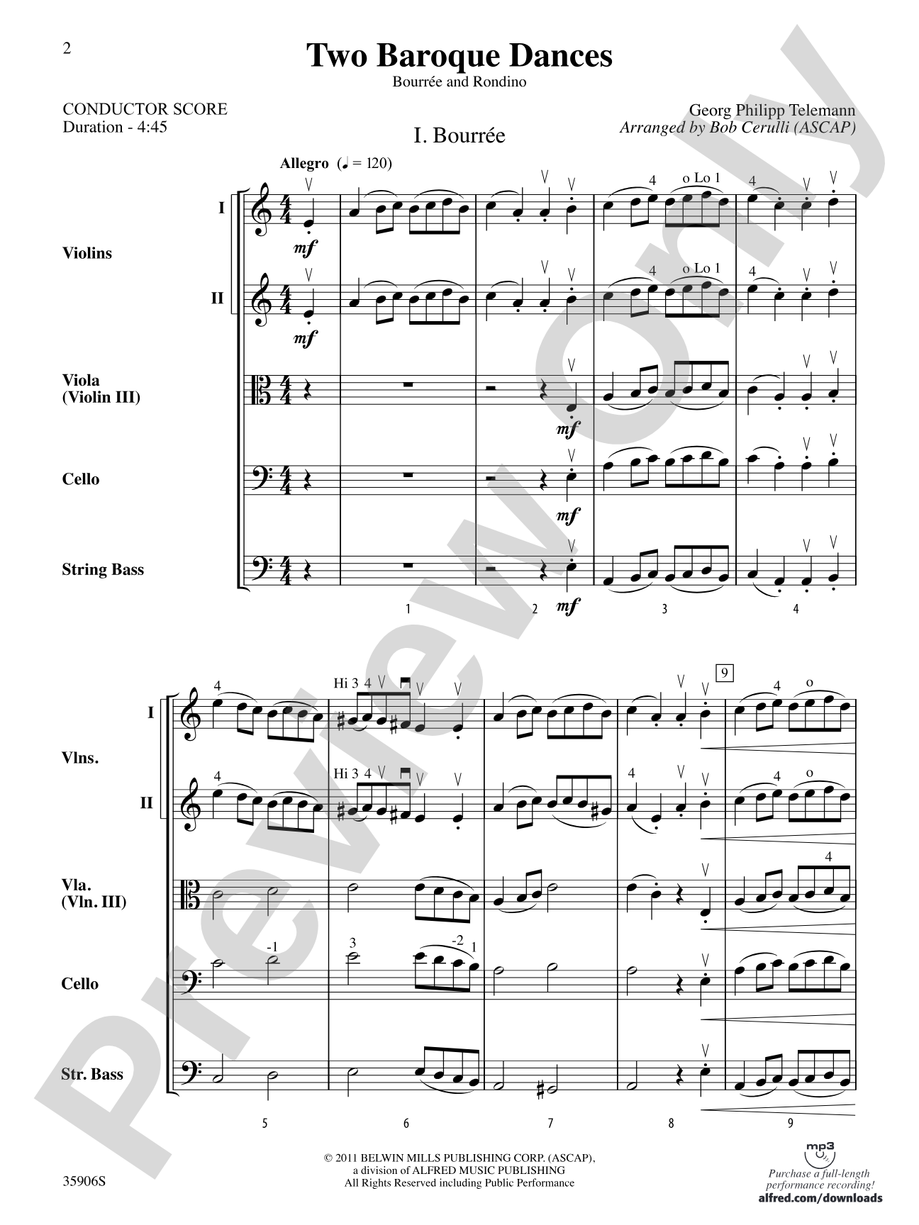 Two Baroque Dances: String Orchestra Conductor Score & Parts