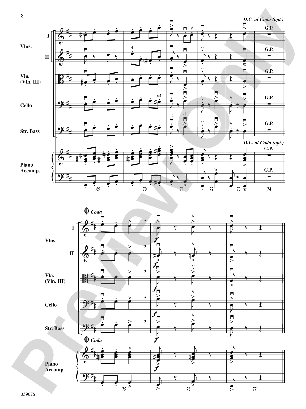 March of Bacchus (from the ballet Sylvia): String Orchestra Conductor Score & Parts