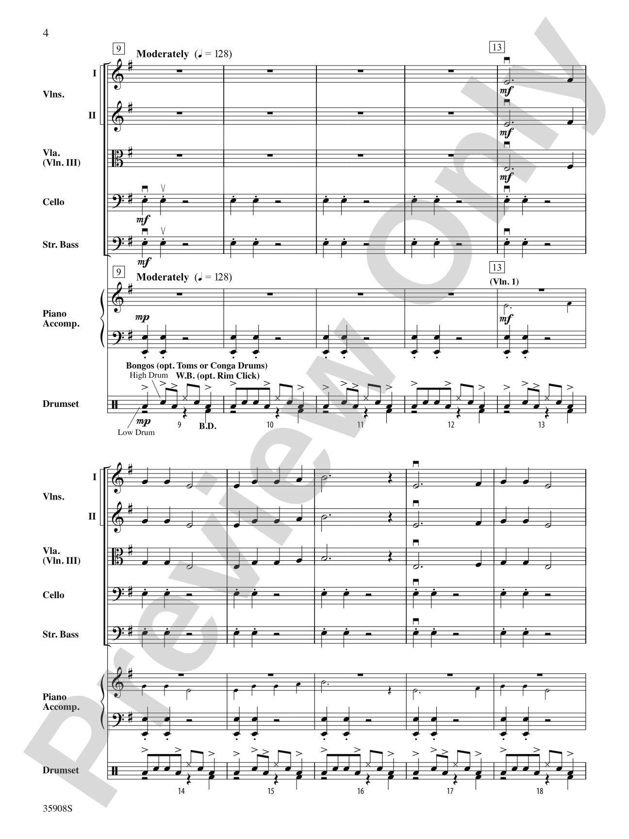Danza Africana: String Orchestra Conductor Score & Parts