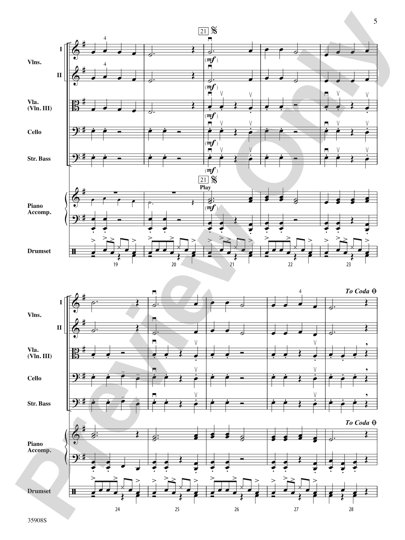 Danza Africana: String Orchestra Conductor Score & Parts