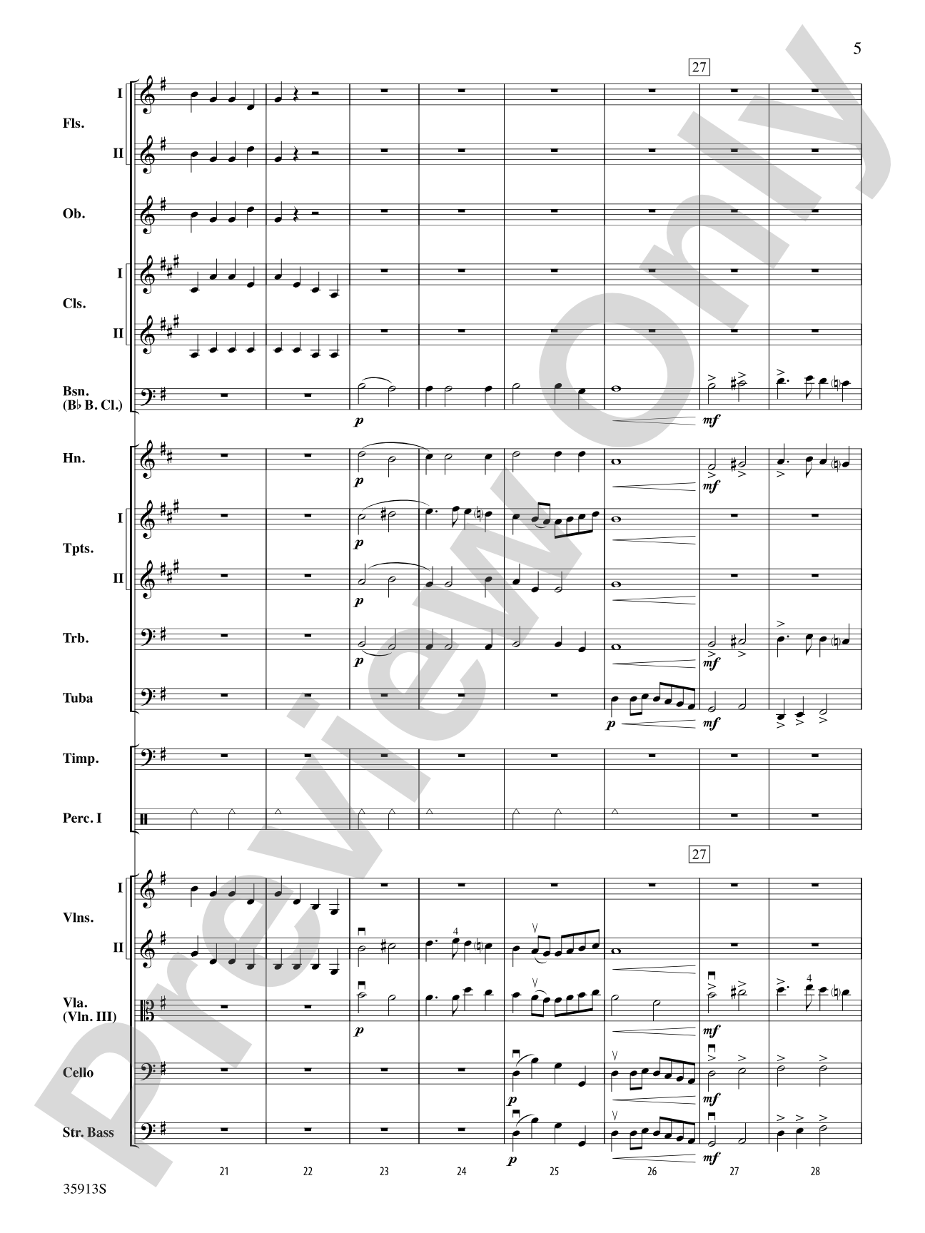 The Prince of Denmark's March: Full Orchestra Conductor Score & Parts