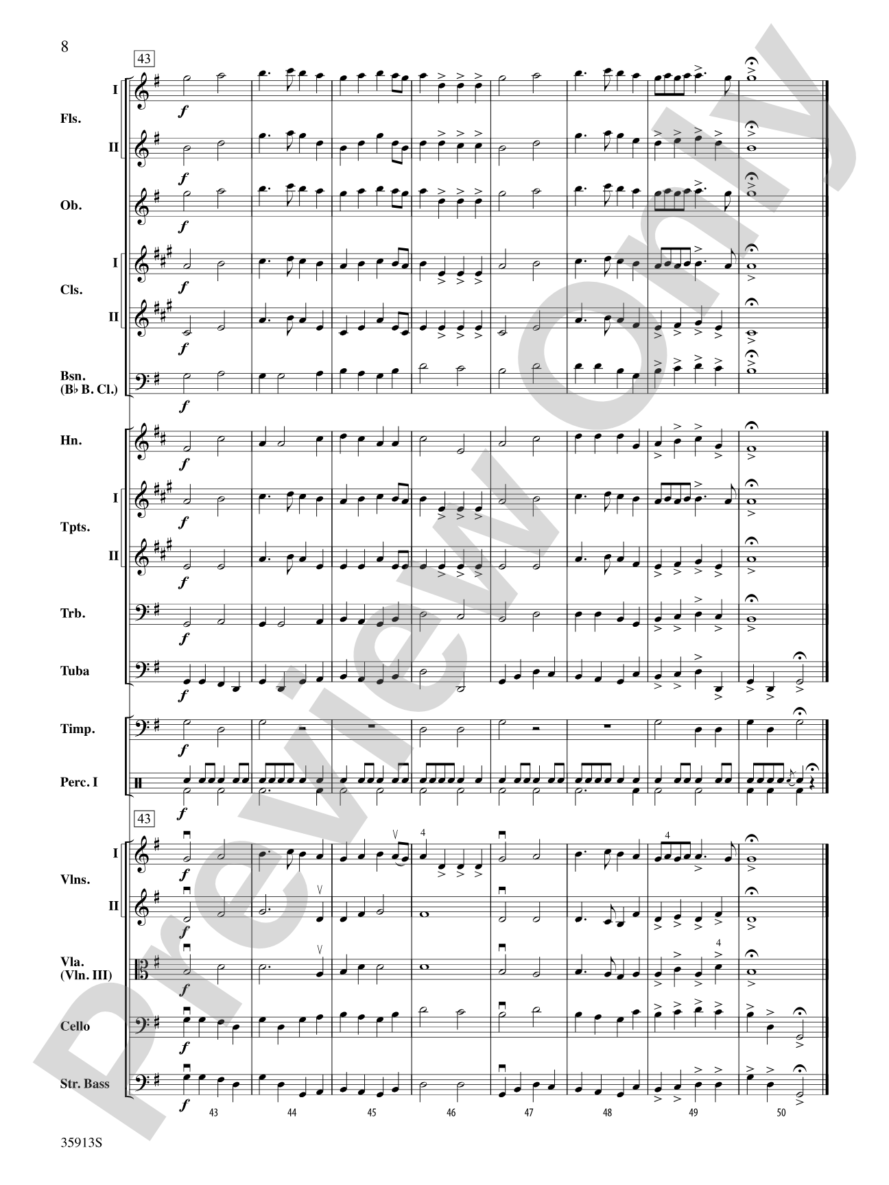 The Prince of Denmark's March: Full Orchestra Conductor Score & Parts