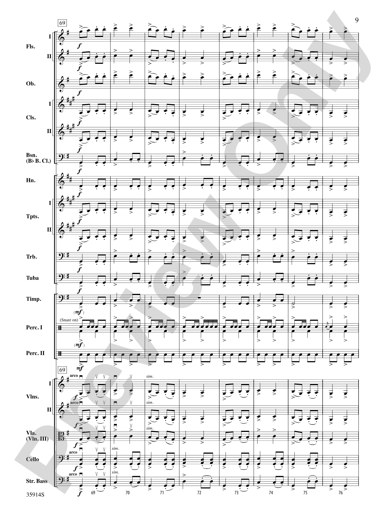 Sword Dance: Full Orchestra Conductor Score & Parts