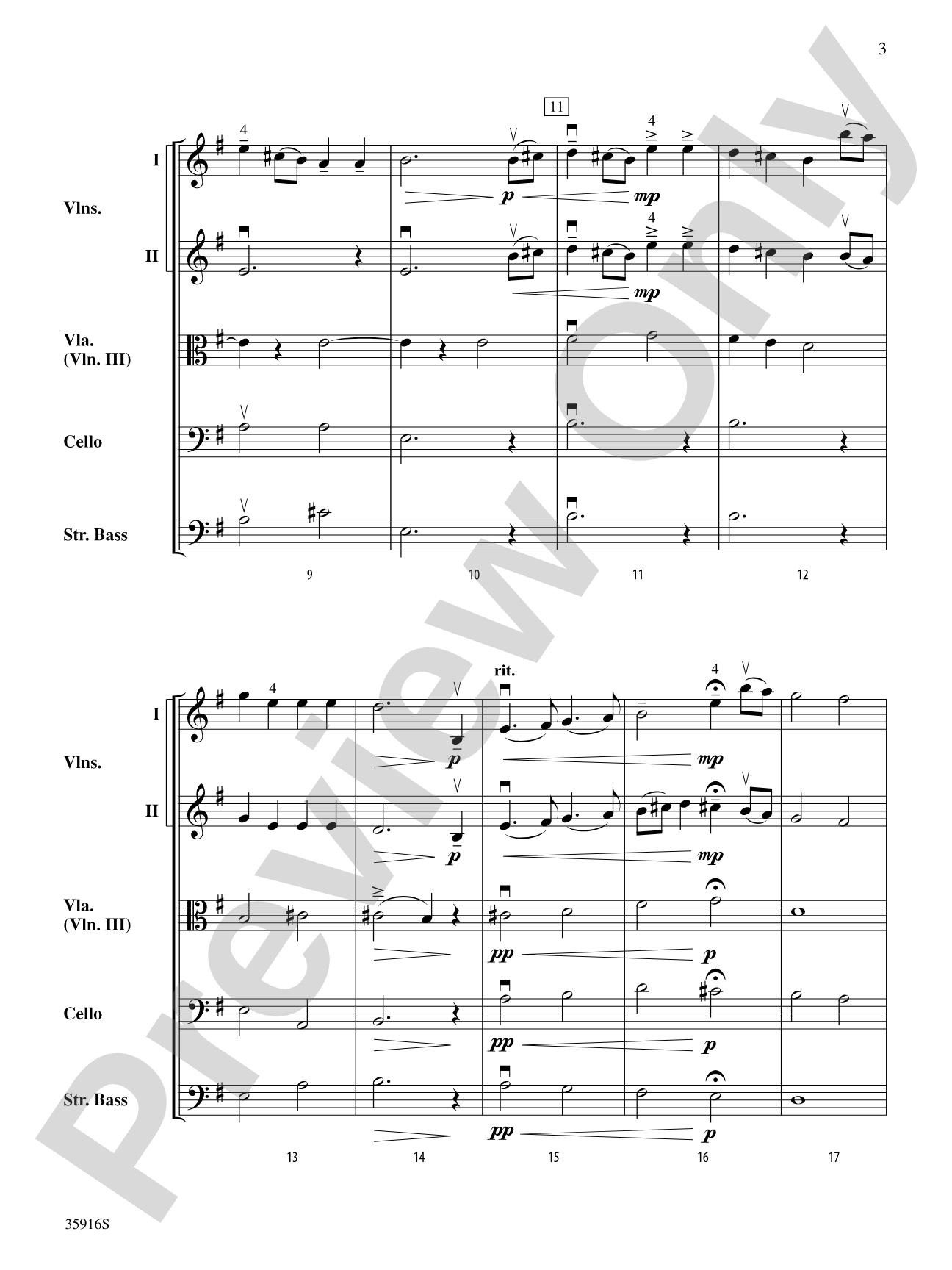 Song Without Words: String Orchestra Conductor Score & Parts