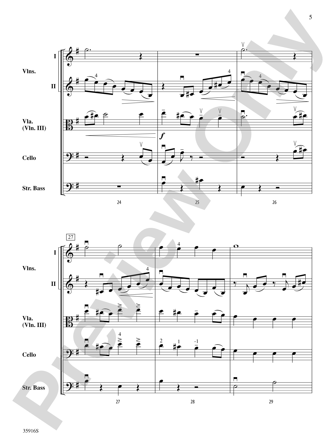 Song Without Words: String Orchestra Conductor Score & Parts