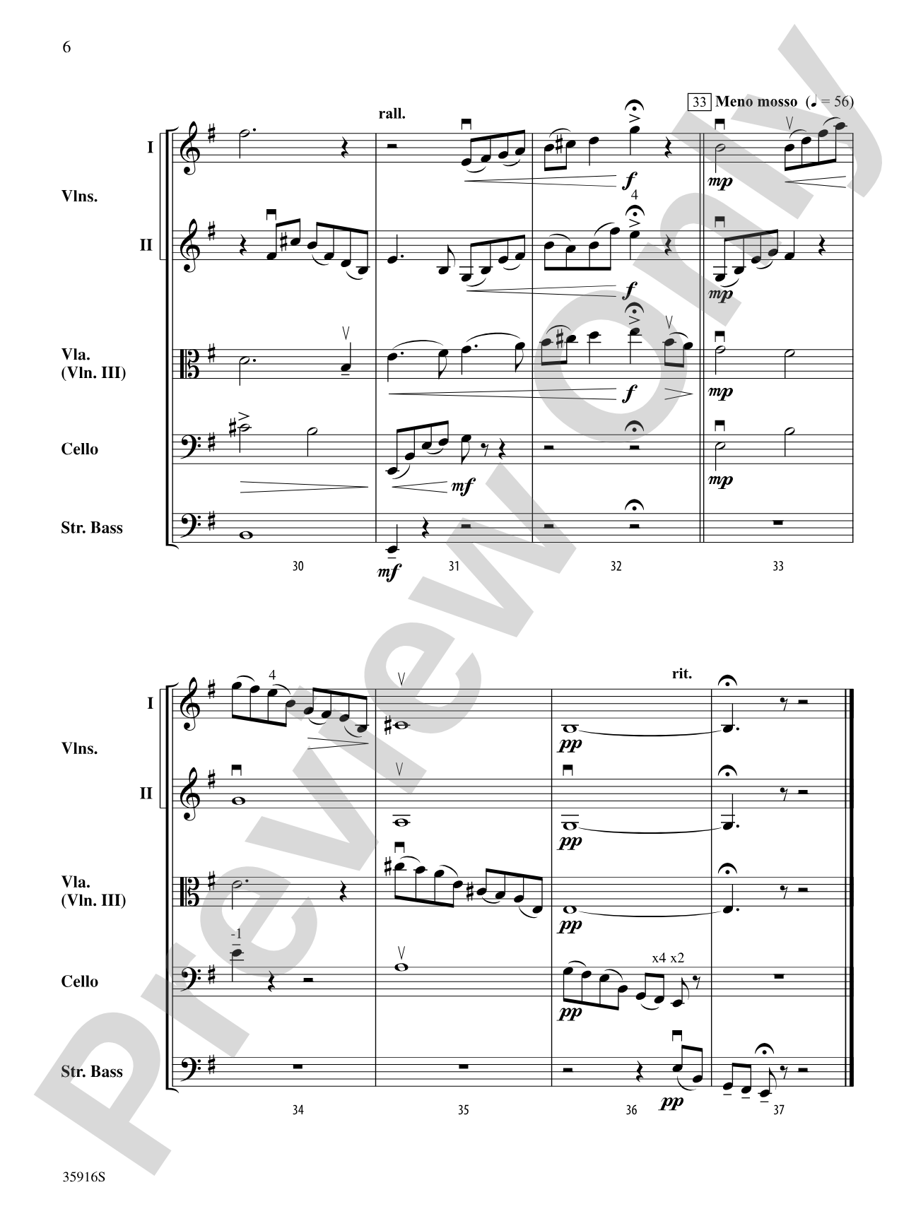Song Without Words: String Orchestra Conductor Score & Parts