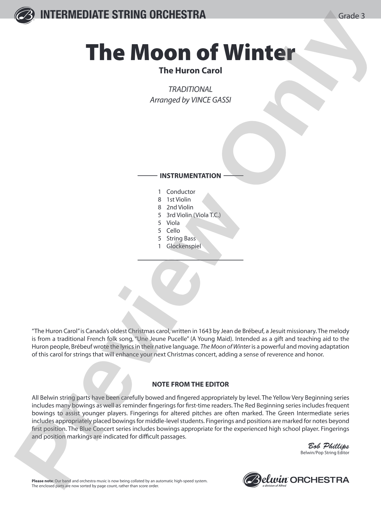 The Moon of Winter: String Orchestra Conductor Score & Parts