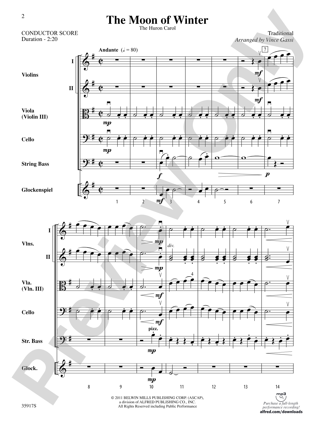 The Moon of Winter: String Orchestra Conductor Score & Parts