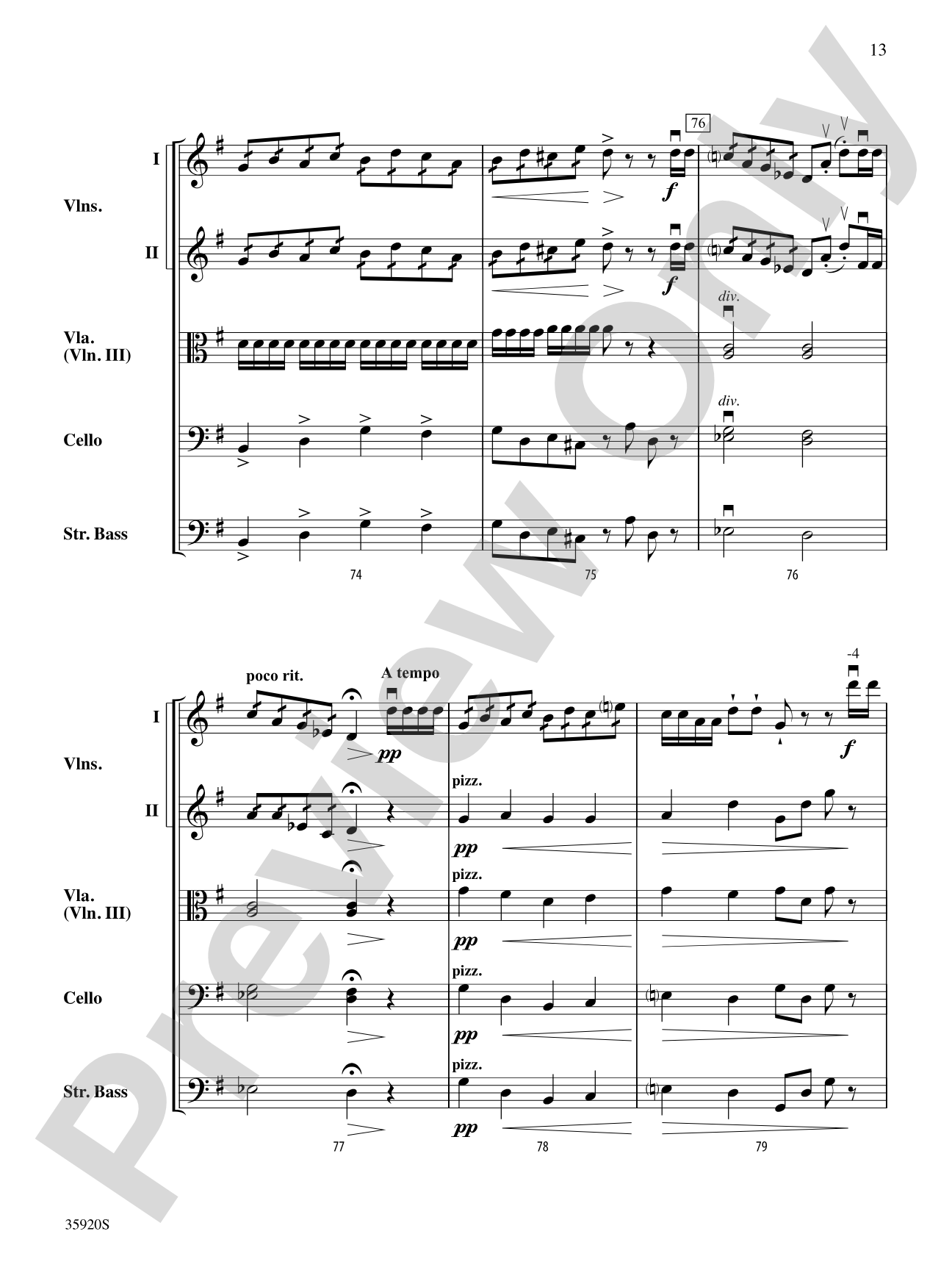 Spider Dance: String Orchestra Conductor Score & Parts