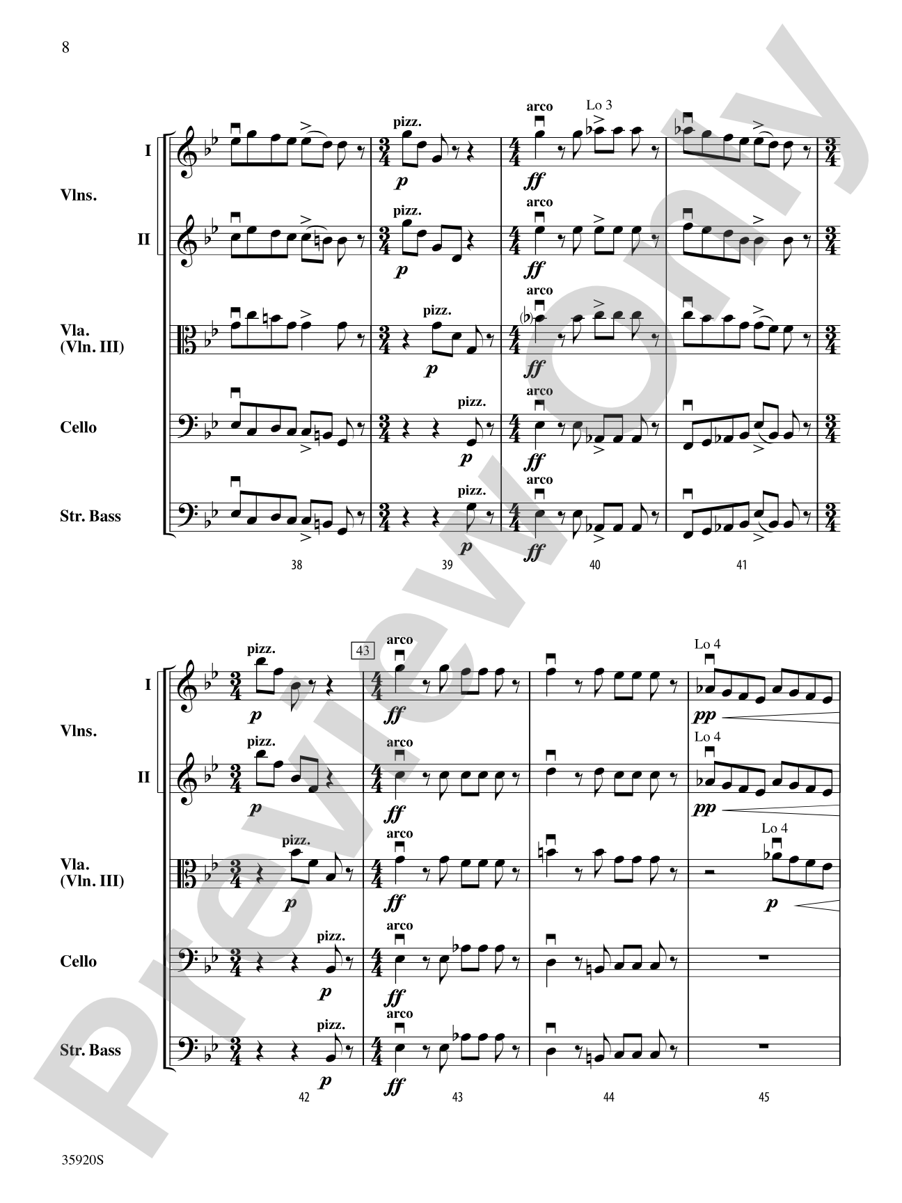 Spider Dance: String Orchestra Conductor Score & Parts