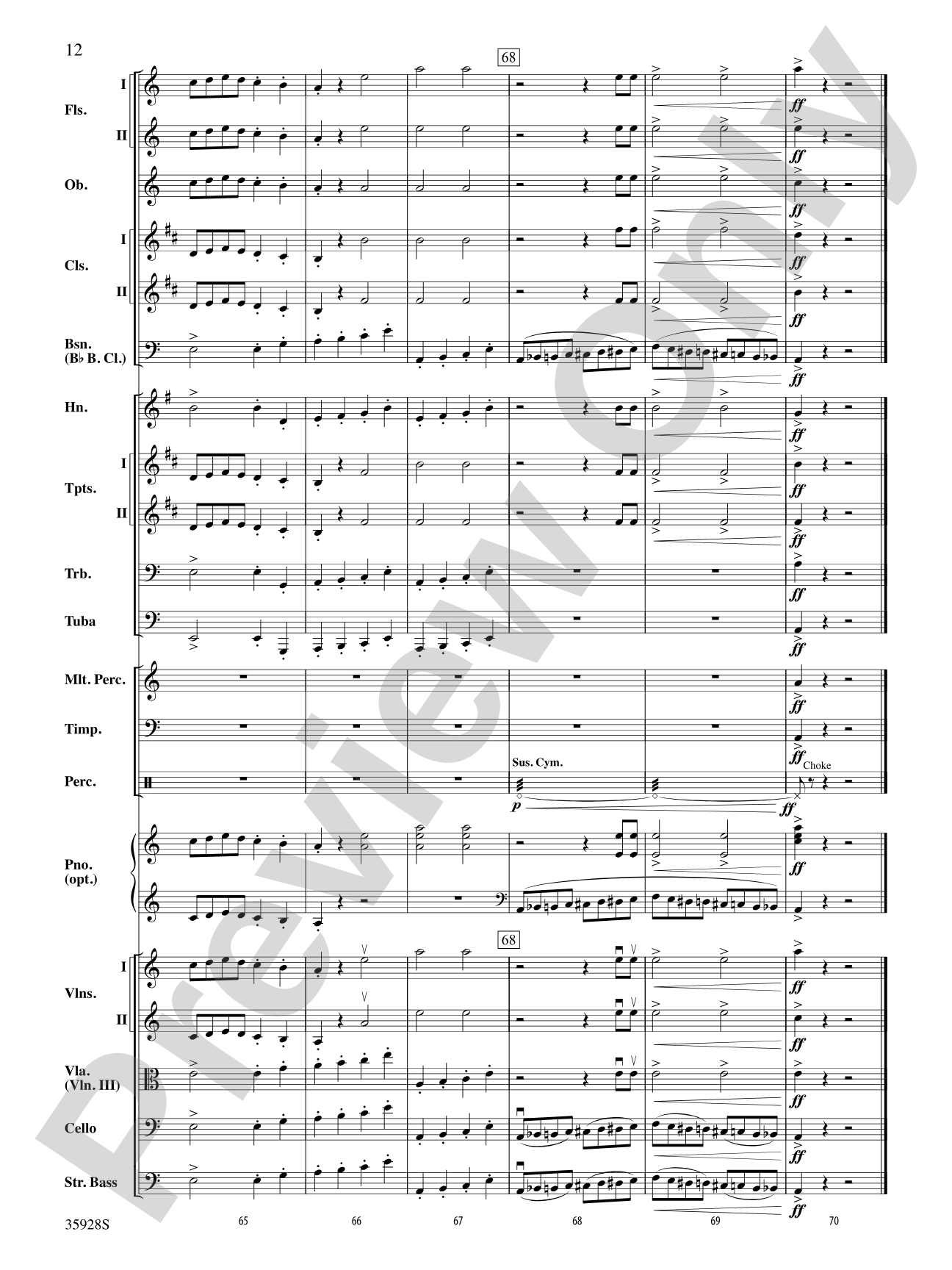 Introduction and Royal March of the Lions (from Carnival of the Animals): Full Orchestra Conductor Score & Parts