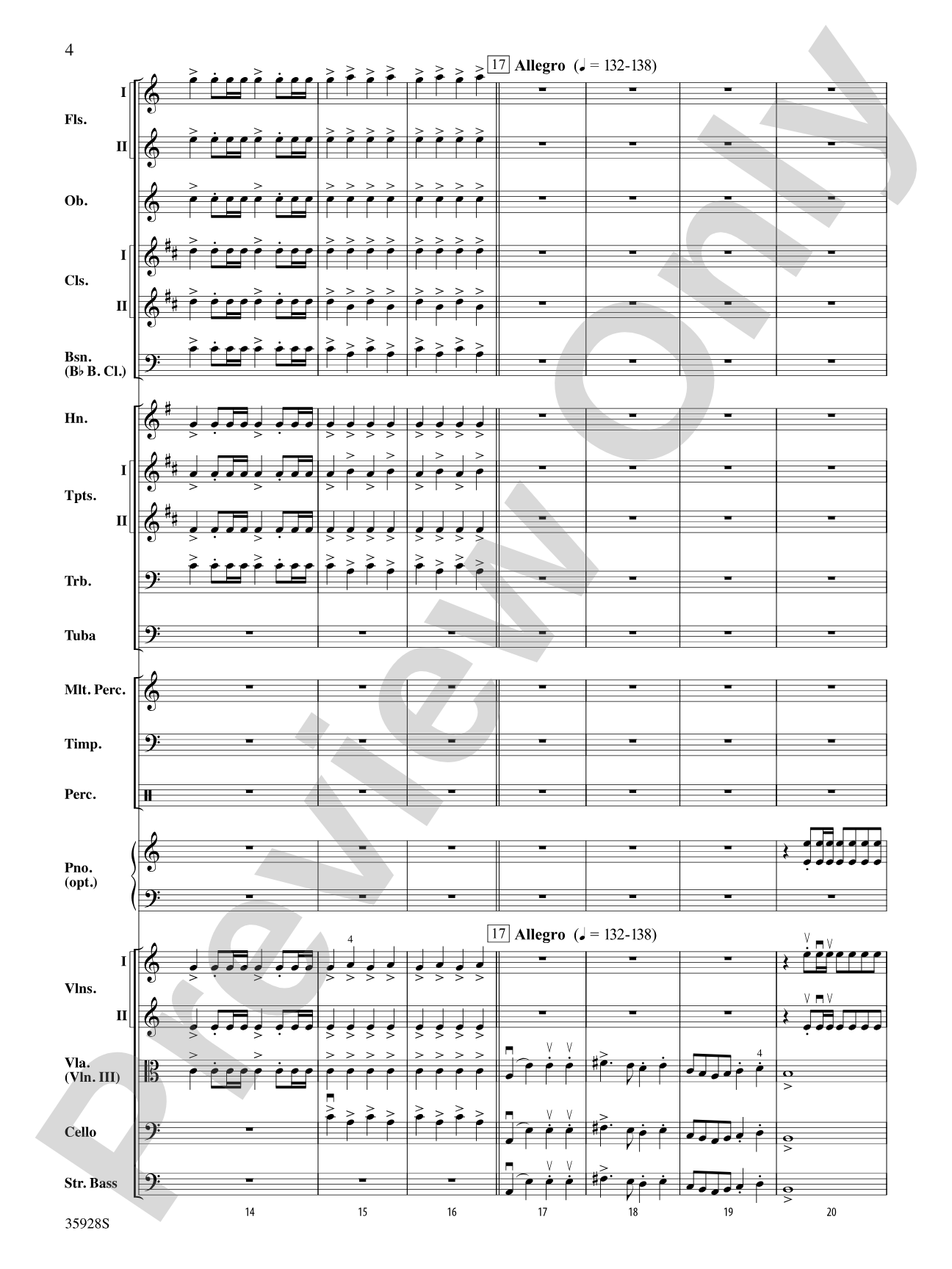 Introduction and Royal March of the Lions (from Carnival of the Animals): Full Orchestra Conductor Score & Parts