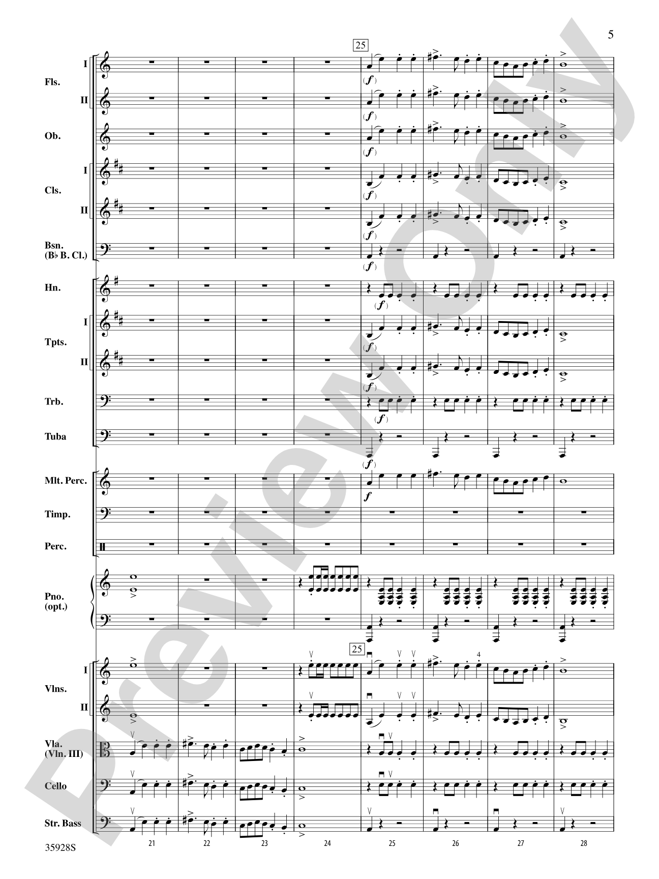 Introduction and Royal March of the Lions (from Carnival of the Animals): Full Orchestra Conductor Score & Parts