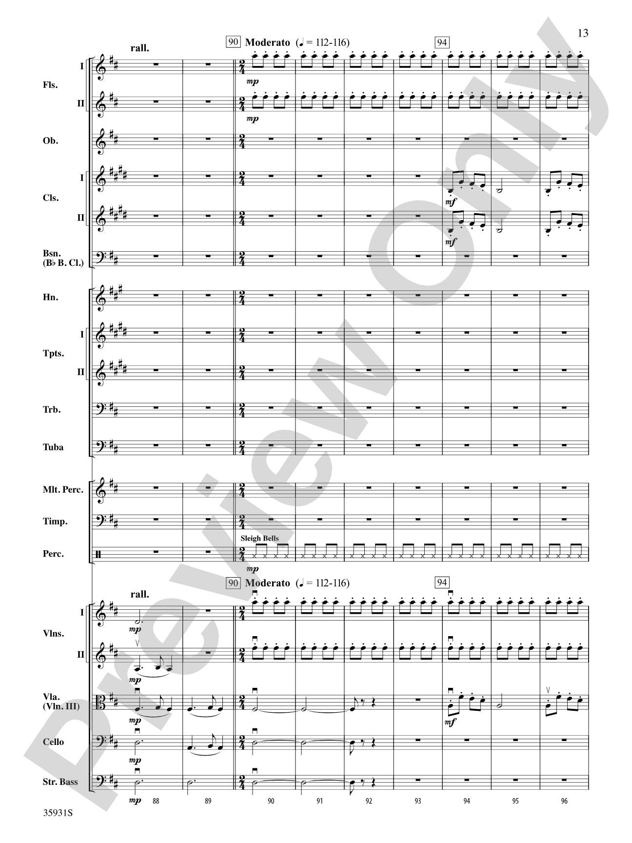 A Christmas Festival, Highlights from: Full Orchestra Conductor Score & Parts