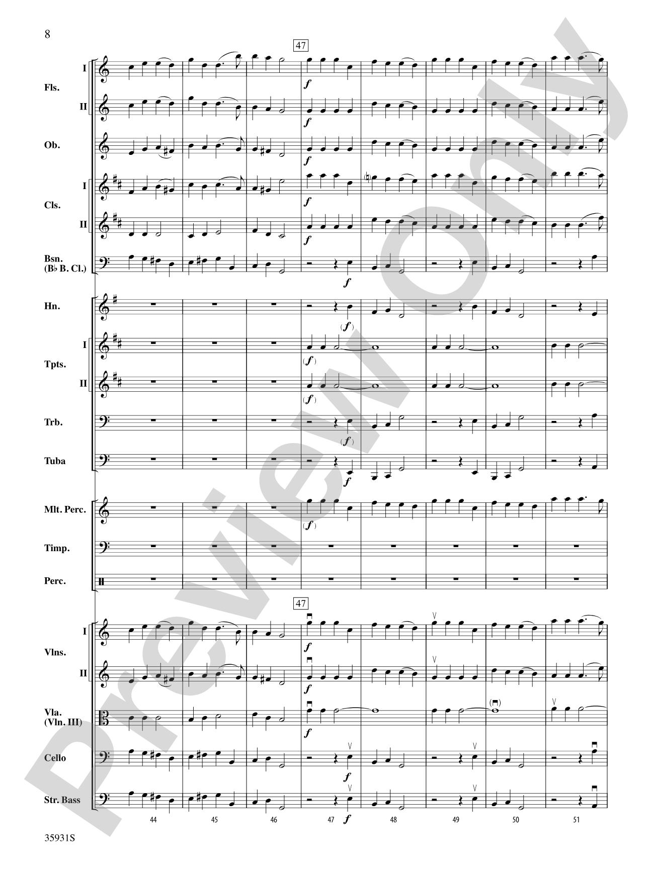 A Christmas Festival, Highlights from: Full Orchestra Conductor Score & Parts