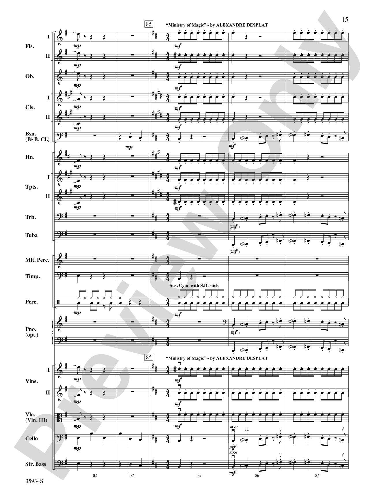 Harry Potter and the Deathly Hallows, Part 1, Selections from: Full Orchestra Conductor Score & Parts