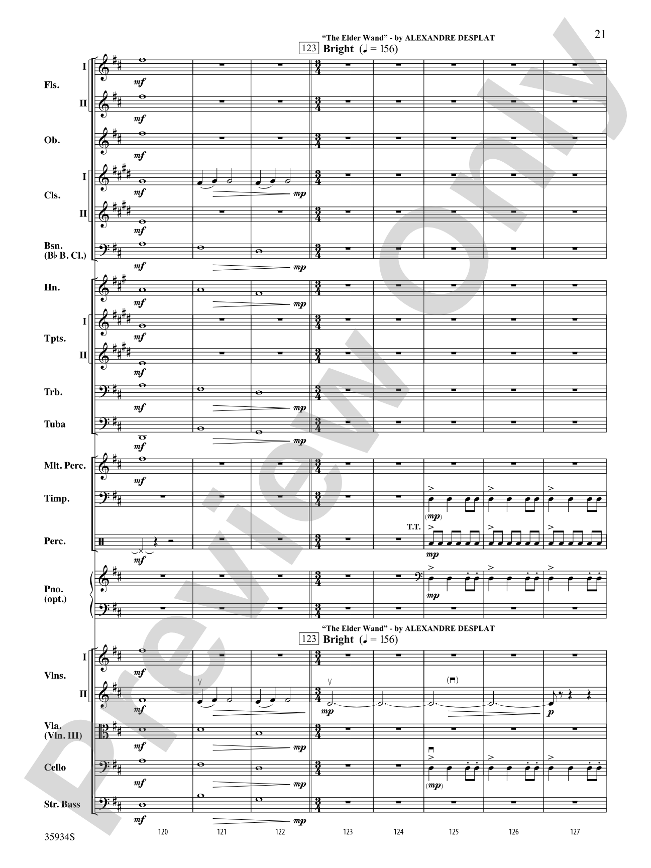 Harry Potter and the Deathly Hallows, Part 1, Selections from: Full Orchestra Conductor Score & Parts