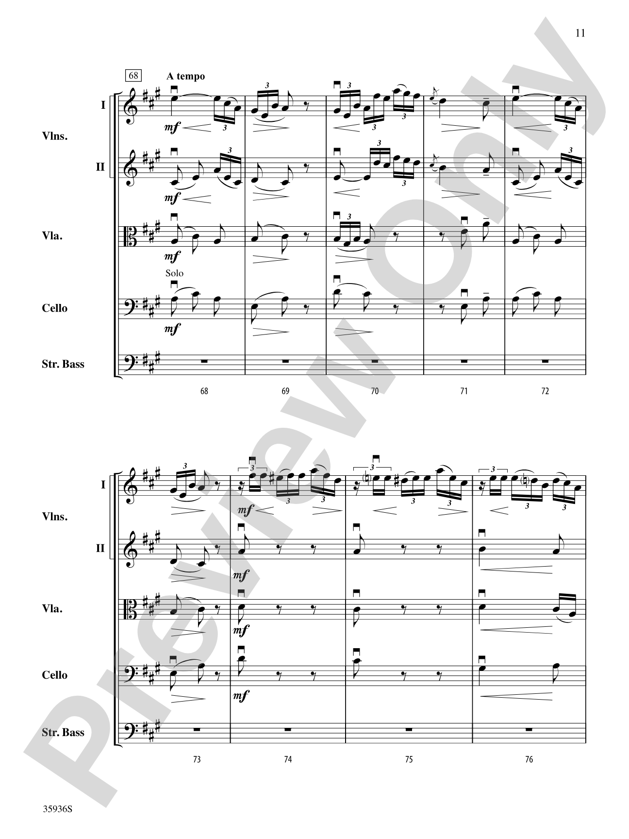 Adagio (from the Farewell Symphony): String Orchestra Conductor Score & Parts