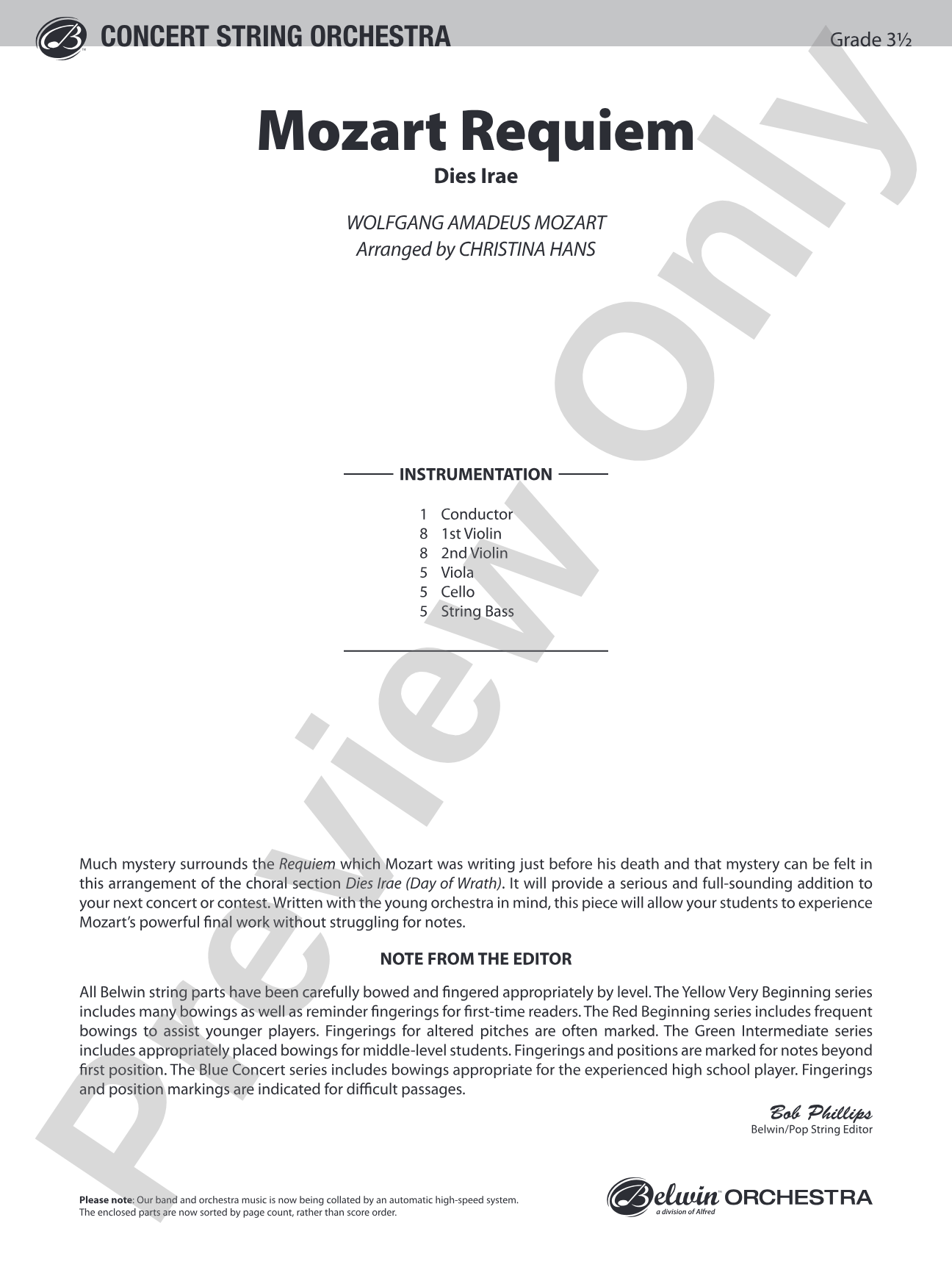 Mozart Requiem -- Dies Irae: Score