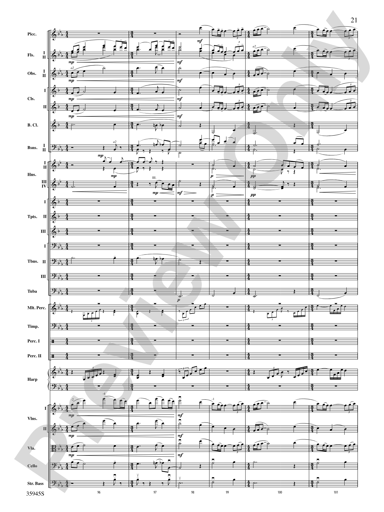 The Sea Hawk: Full Orchestra Conductor Score & Parts