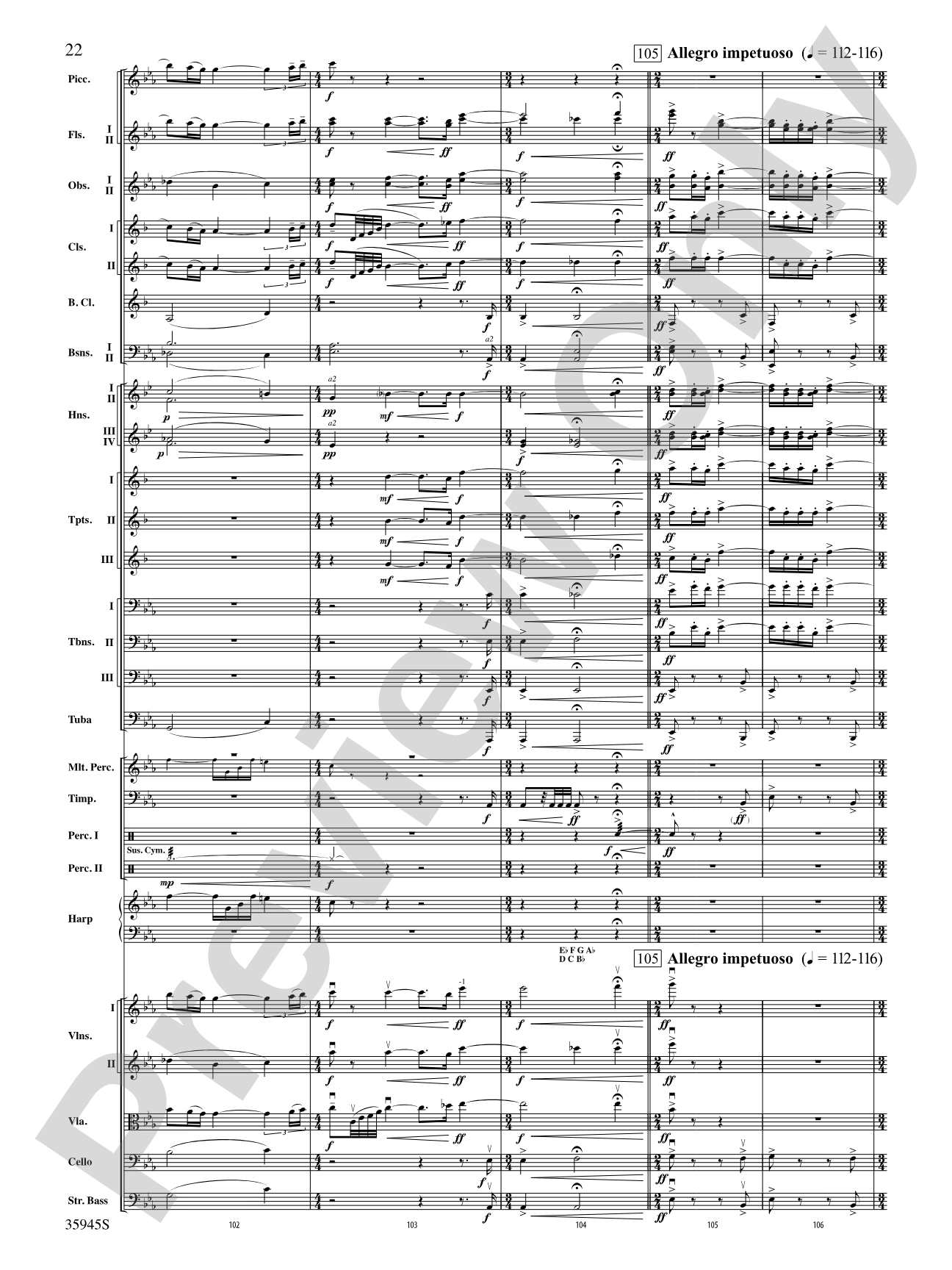 The Sea Hawk: Full Orchestra Conductor Score & Parts