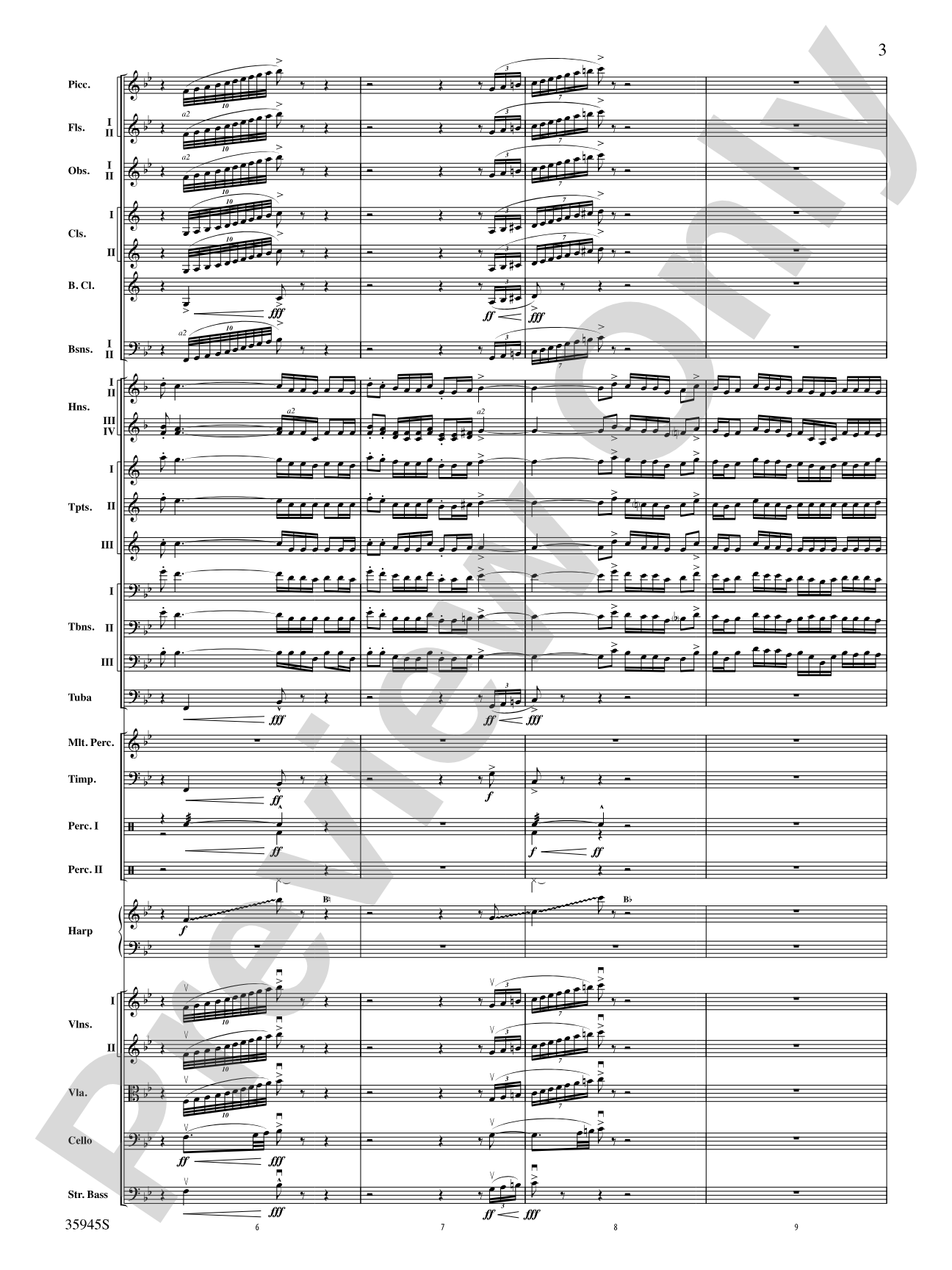 The Sea Hawk: Full Orchestra Conductor Score & Parts