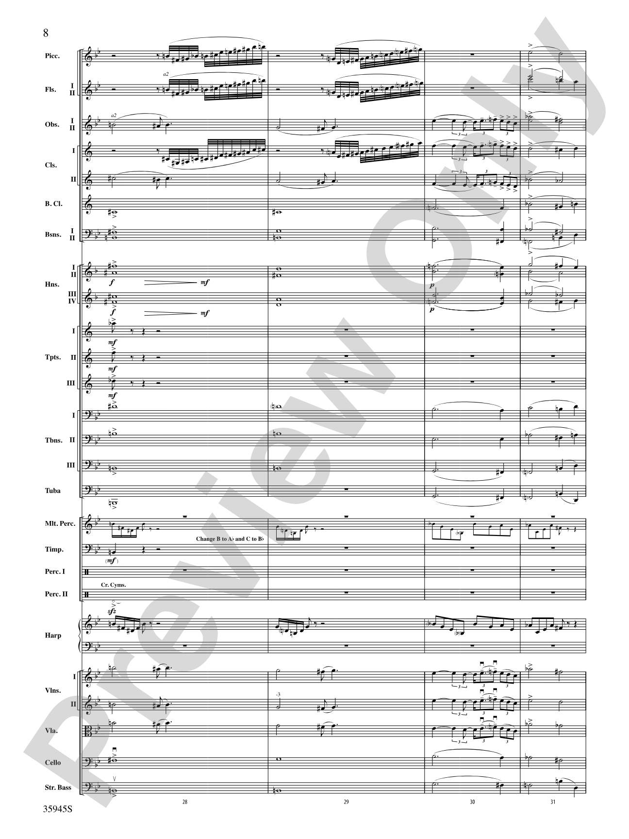 The Sea Hawk: Full Orchestra Conductor Score & Parts