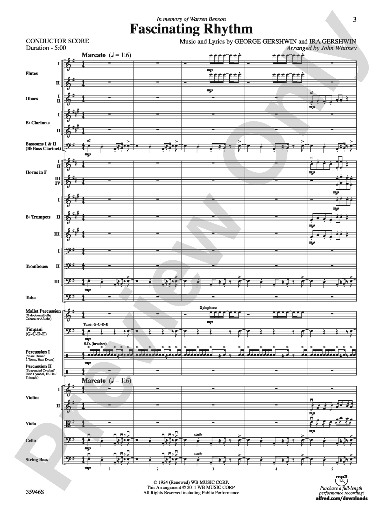 Fascinating Rhythm: Full Orchestra Conductor Score & Parts