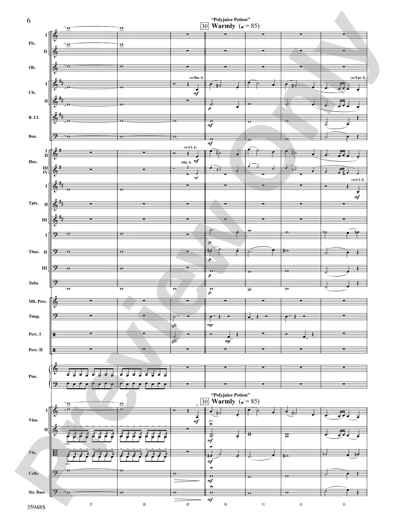 Harry Potter and the Deathly Hallows, Part 1, Suite from: Full Orchestra Conductor Score & Parts