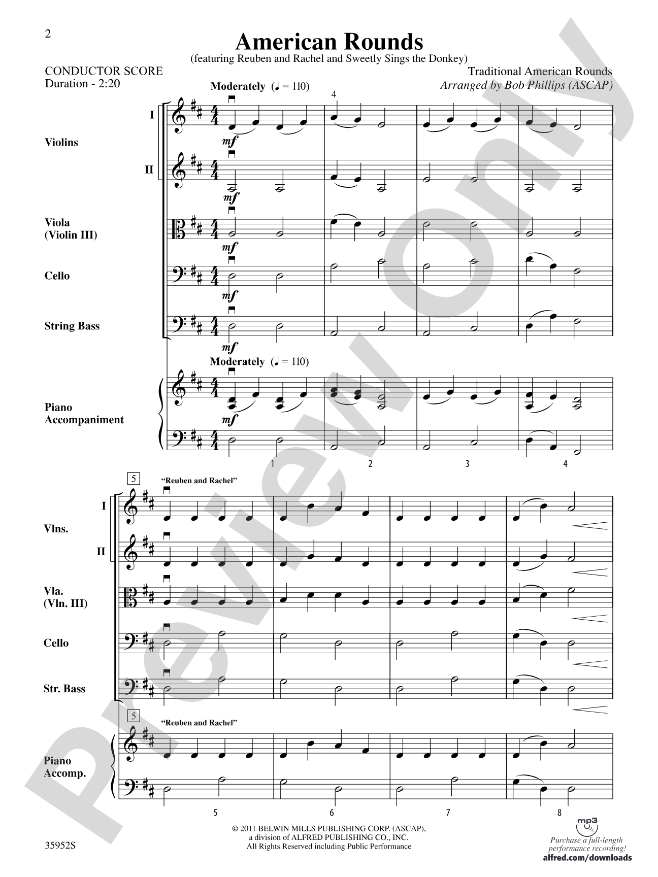 American Rounds: String Orchestra Conductor Score & Parts