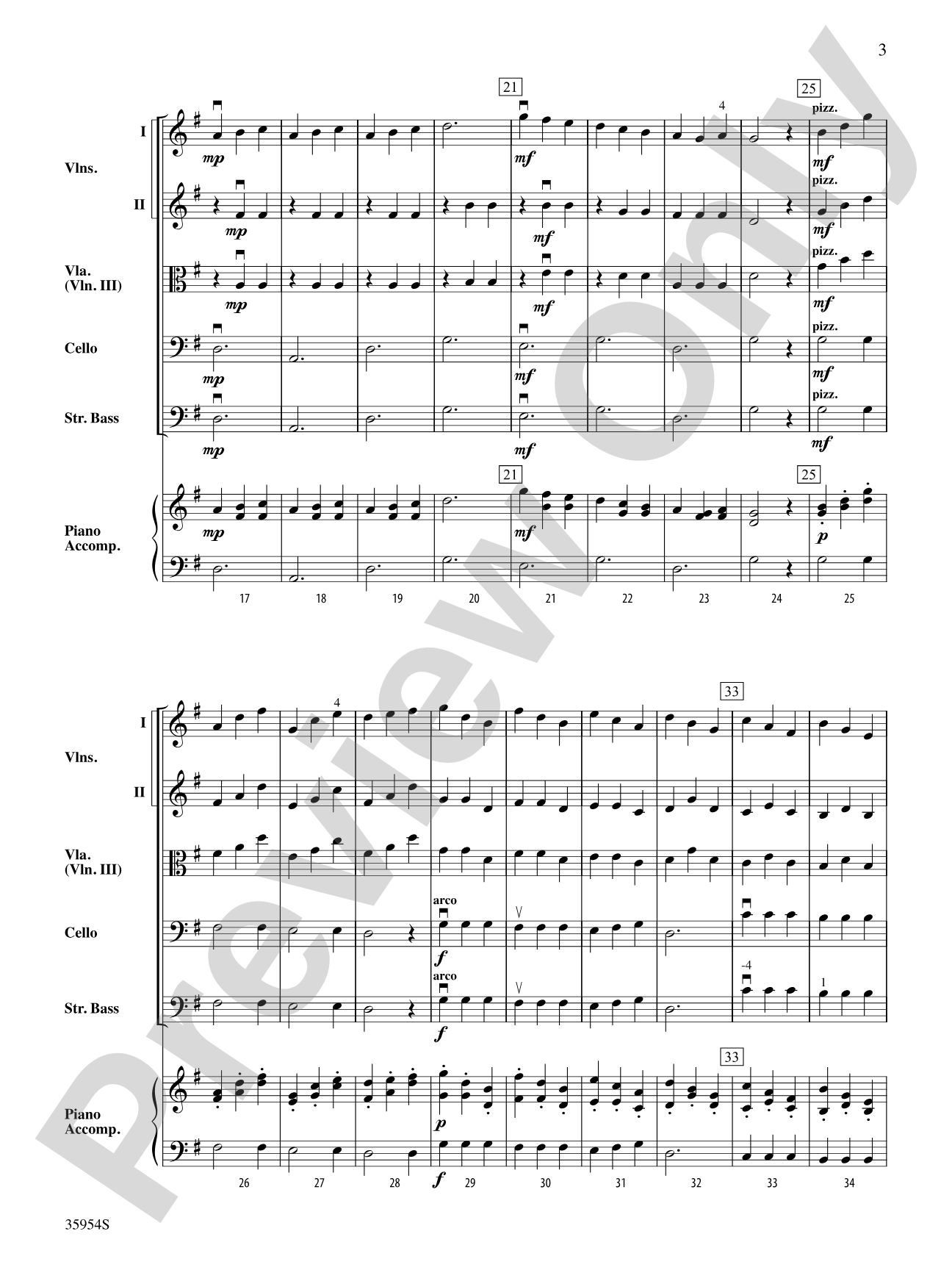 A French Folk Song: String Orchestra Conductor Score & Parts