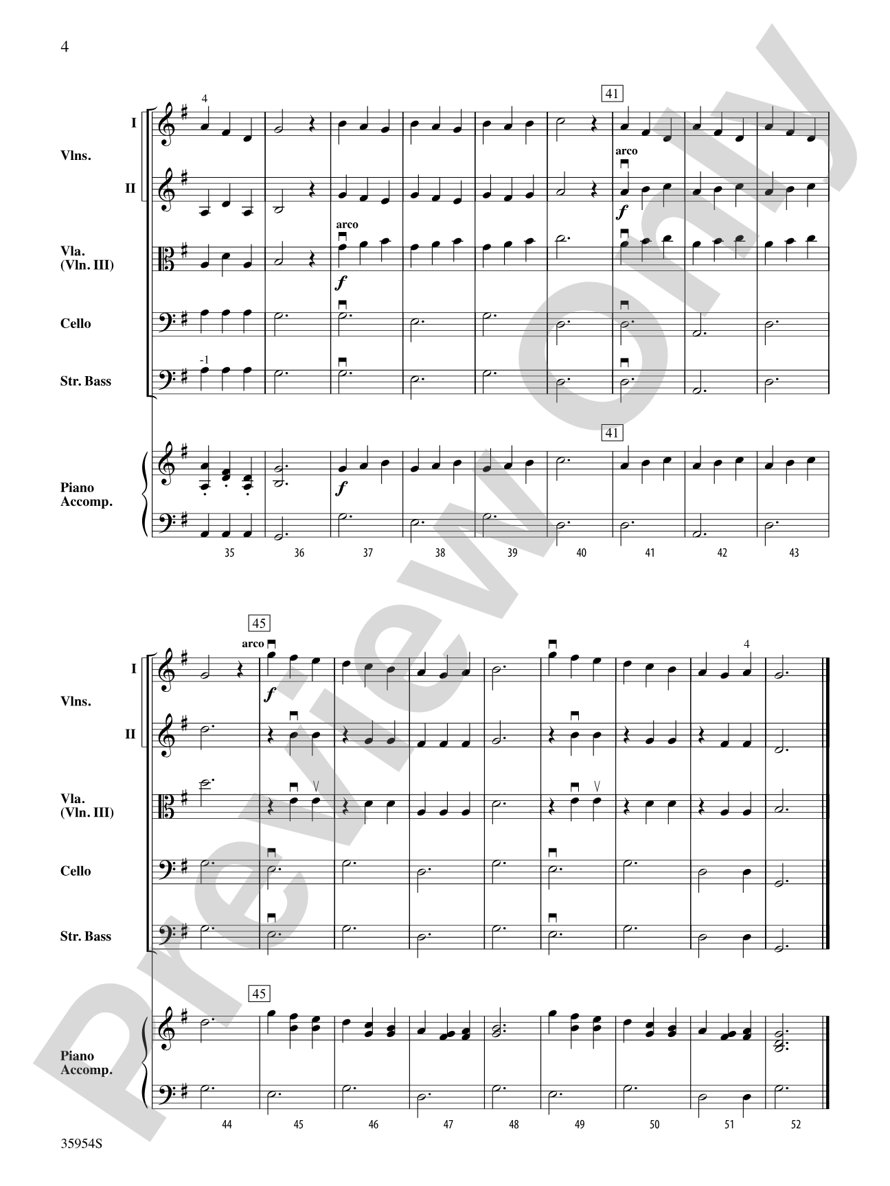 A French Folk Song: String Orchestra Conductor Score & Parts
