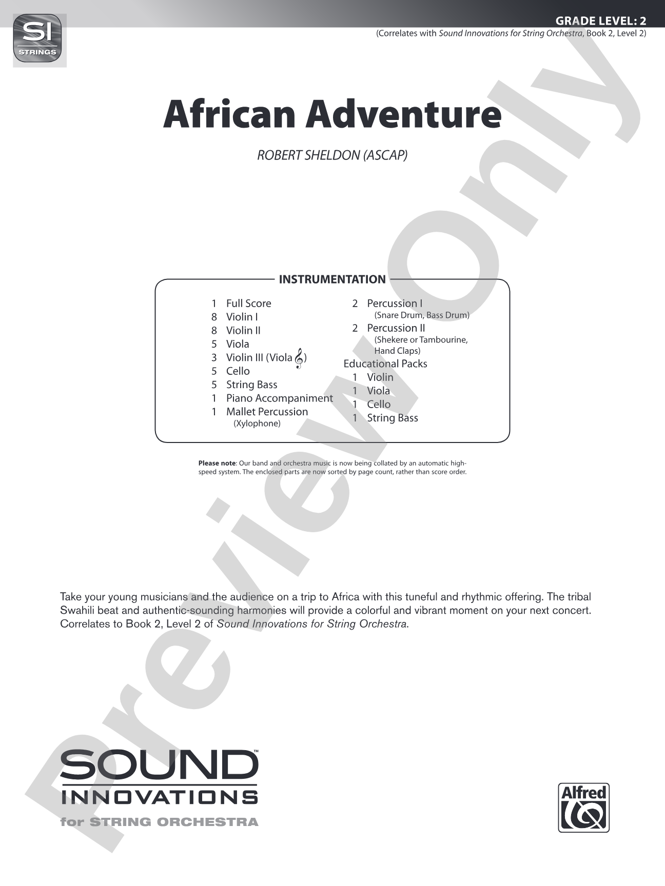 African Adventure: String Orchestra Conductor Score & Parts