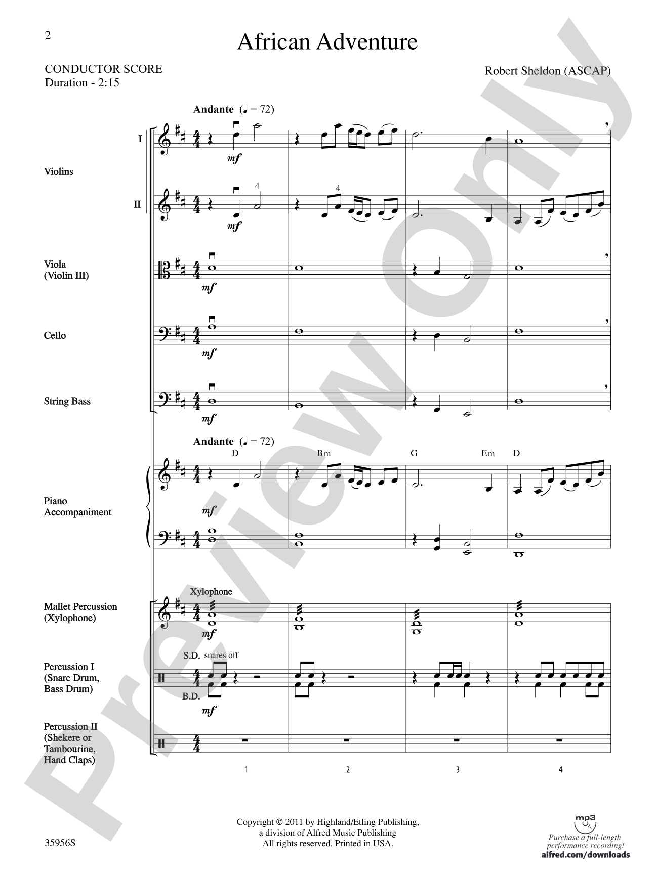 African Adventure: String Orchestra Conductor Score & Parts