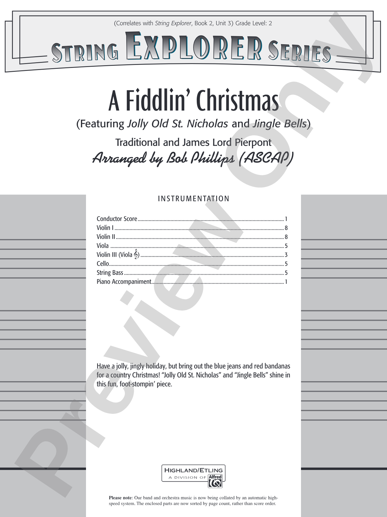 A Fiddlin' Christmas: Score