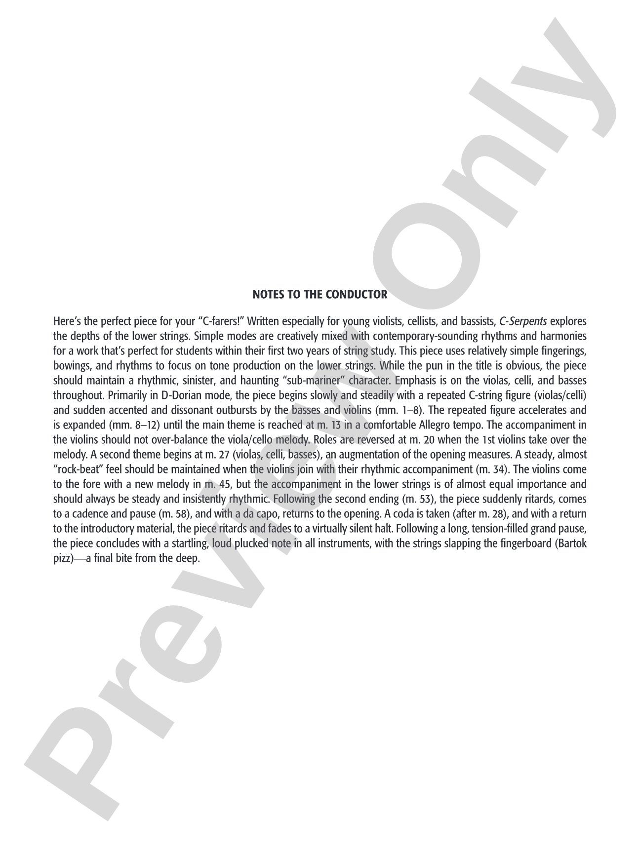 C-Serpents: String Orchestra Conductor Score & Parts