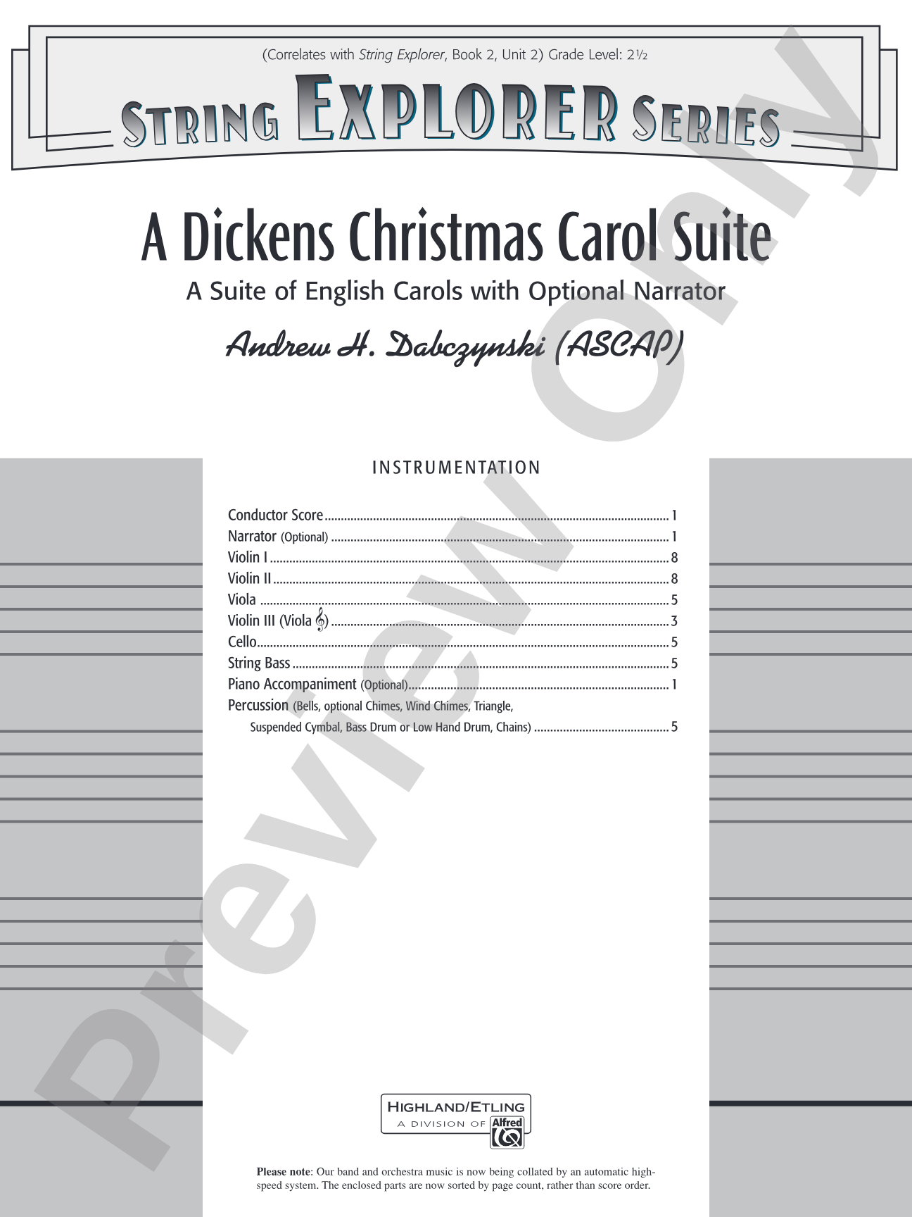 A Dickens Christmas Carol Suite: String Orchestra Conductor Score & Parts